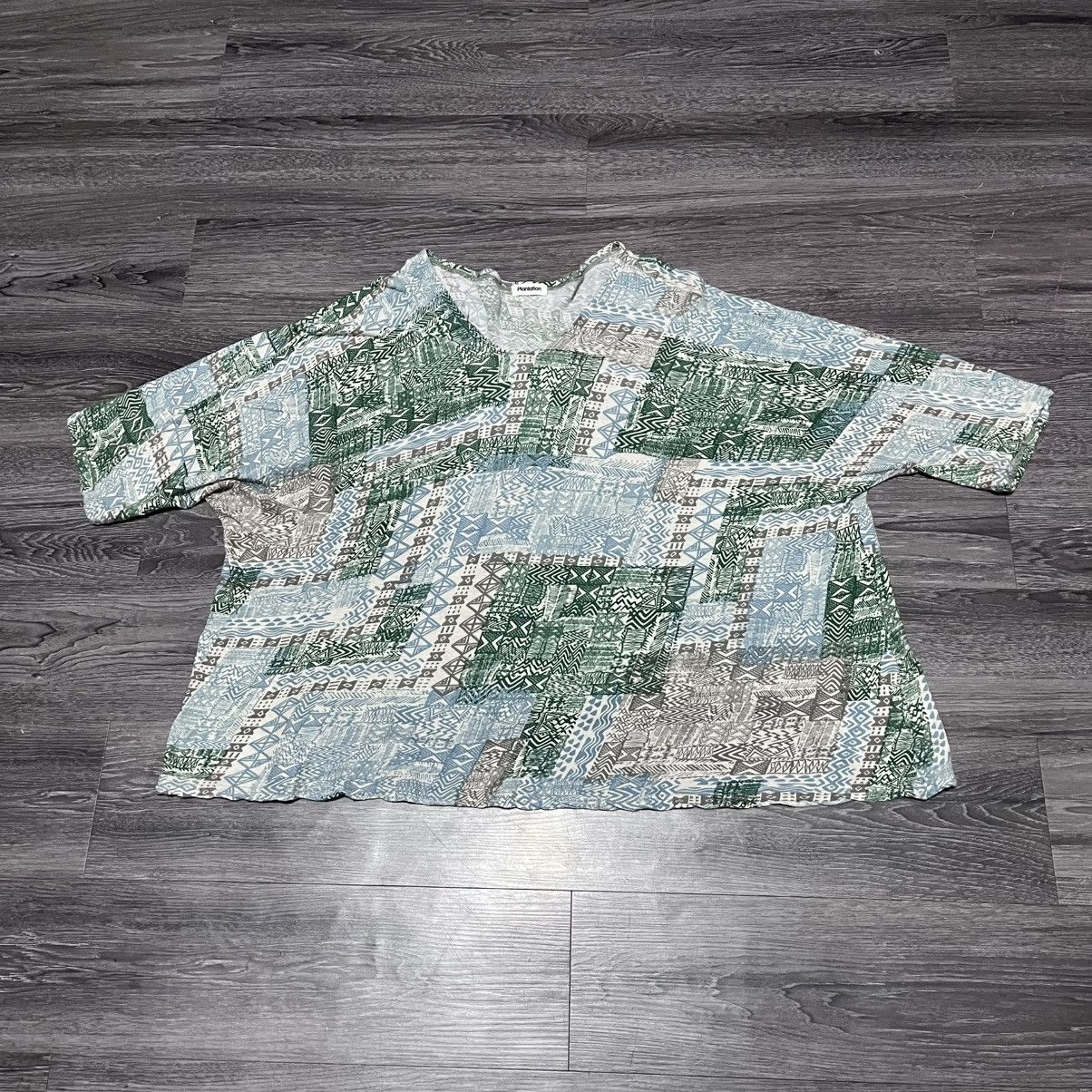 Issey Miyake Plantation by Issey Miyaki Abstract Ethnic Cotton Top Size M / US 6-8 / IT 42-44 - 3 Thumbnail