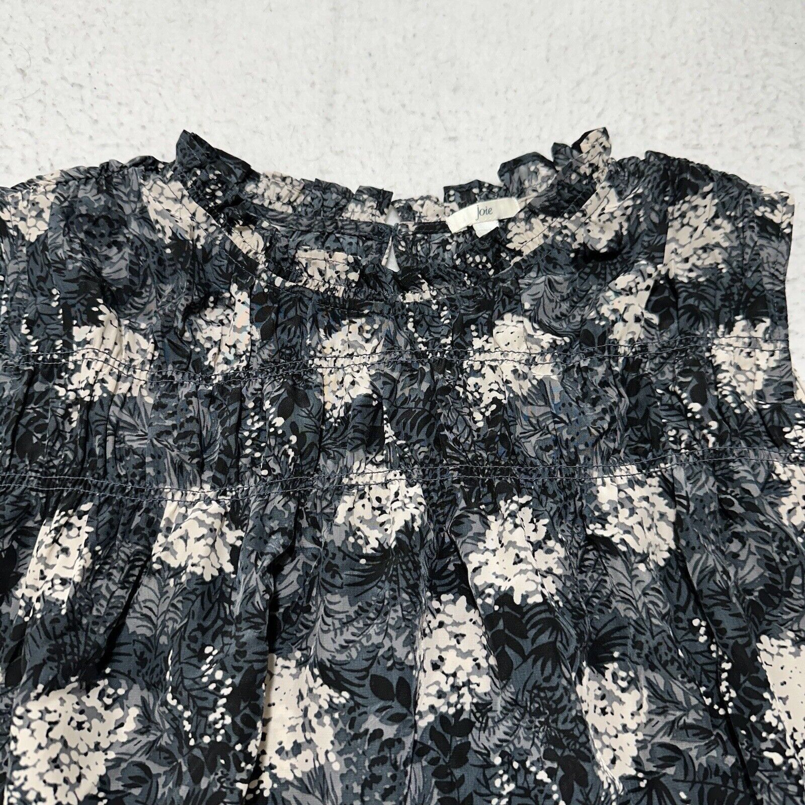 Joie Joie XL Lightweight Tank Top Floral Pullover Blouse Gray Size XL / US 12-14 / IT 48-50 - 2 Thumbnail