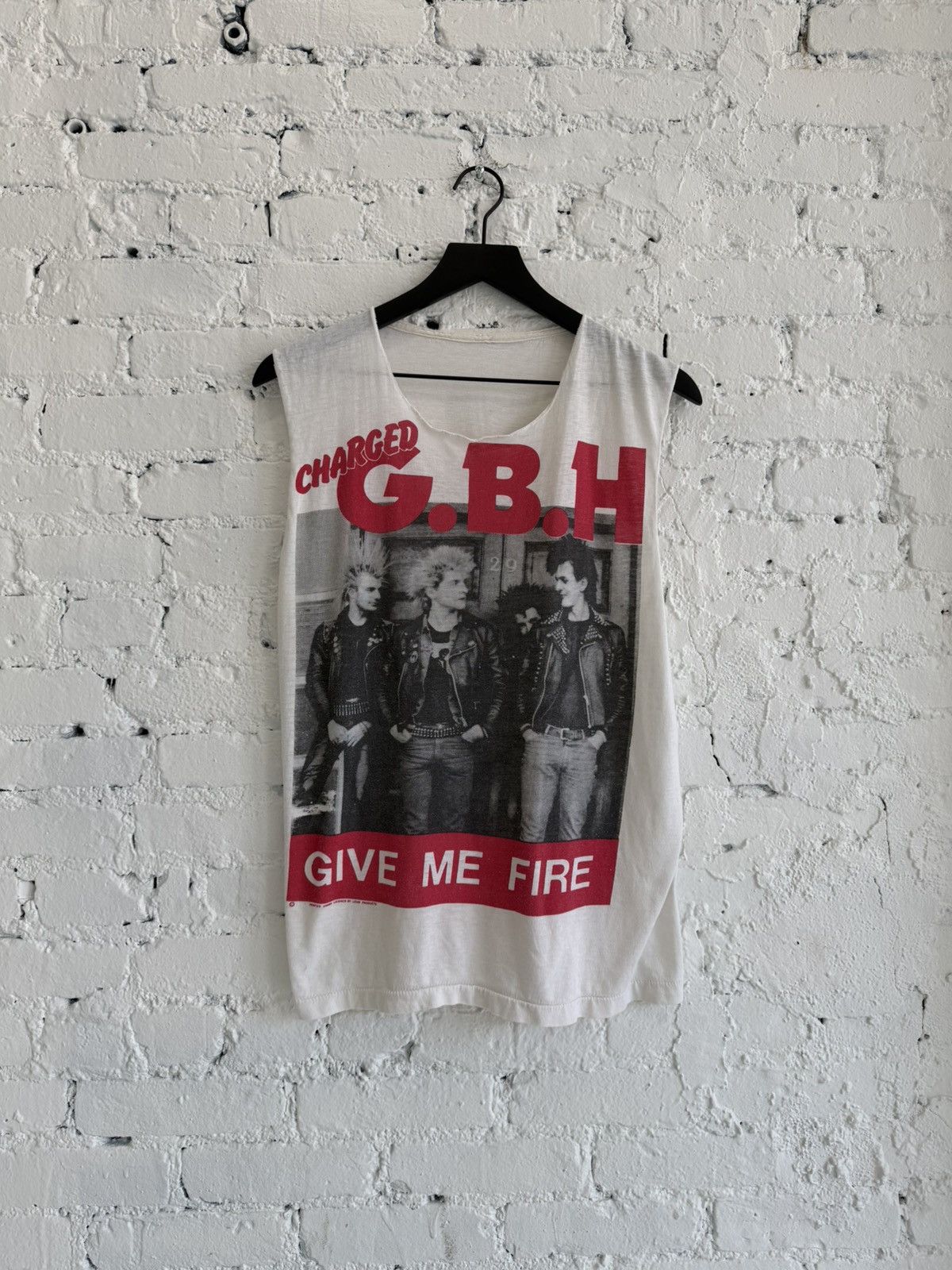 Vintage VINTAGE 1980S CHARGED GBH ‘GIVE ME FIRE’ CUTOFF TEE Size US L / EU 52-54 / 3 - 1 Thumbnail