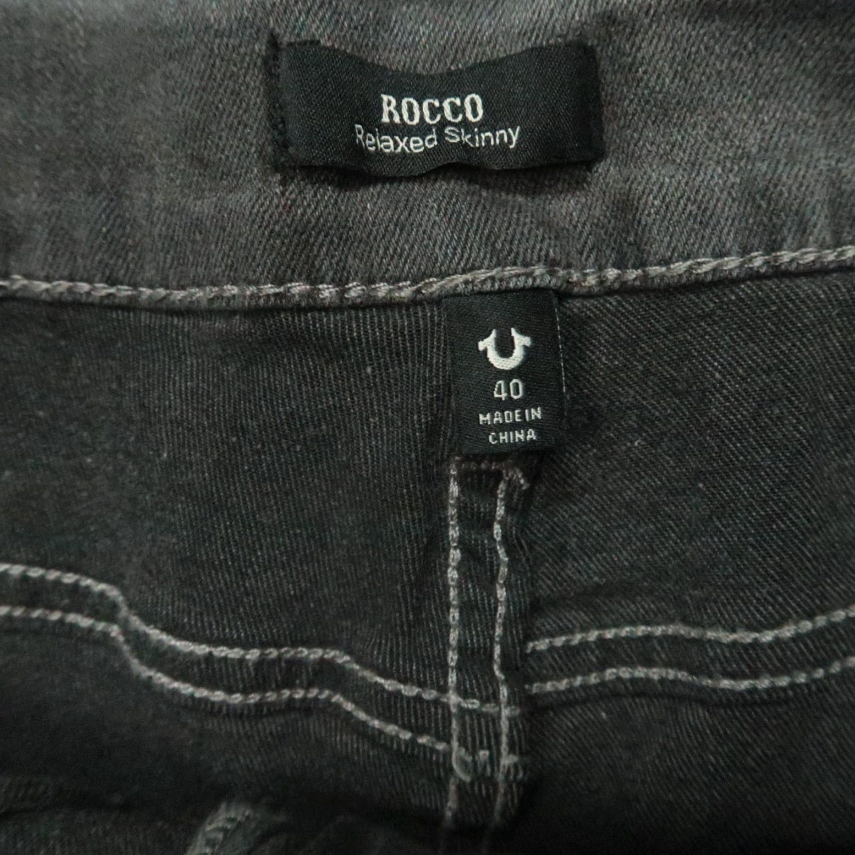 True Religion VINTAGE True Religion Jeans Mens 40x32 Gray Charcoal Rocco Relaxed Skinny No Flap NWT Size US 40 / EU 56 - 4 Thumbnail