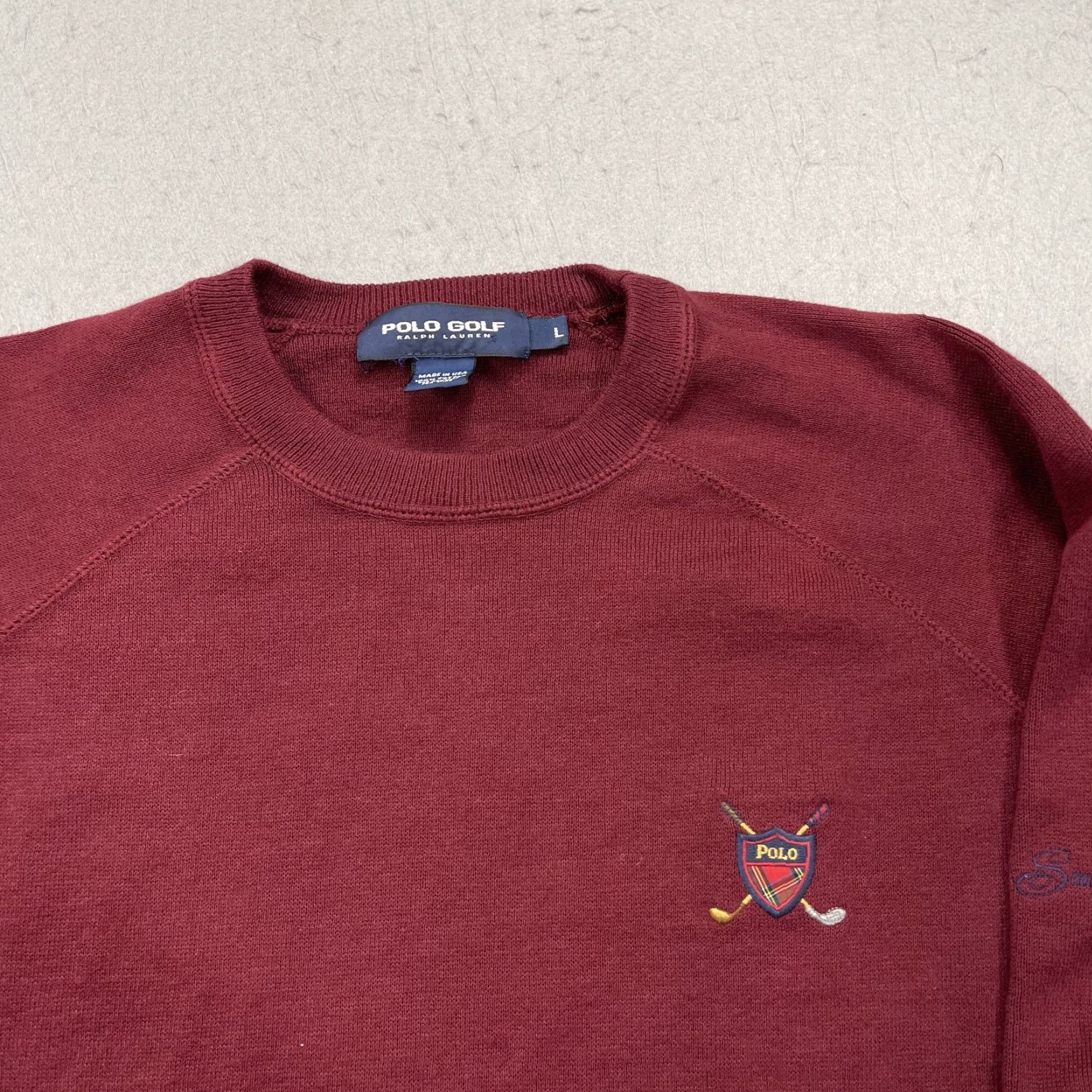 Polo Ralph Lauren Polo Ralph Lauren Sea Island Golf Sweater Mens Large Red Crest Crewneck Vintage Size US L / EU 52-54 / 3 - 2 Thumbnail