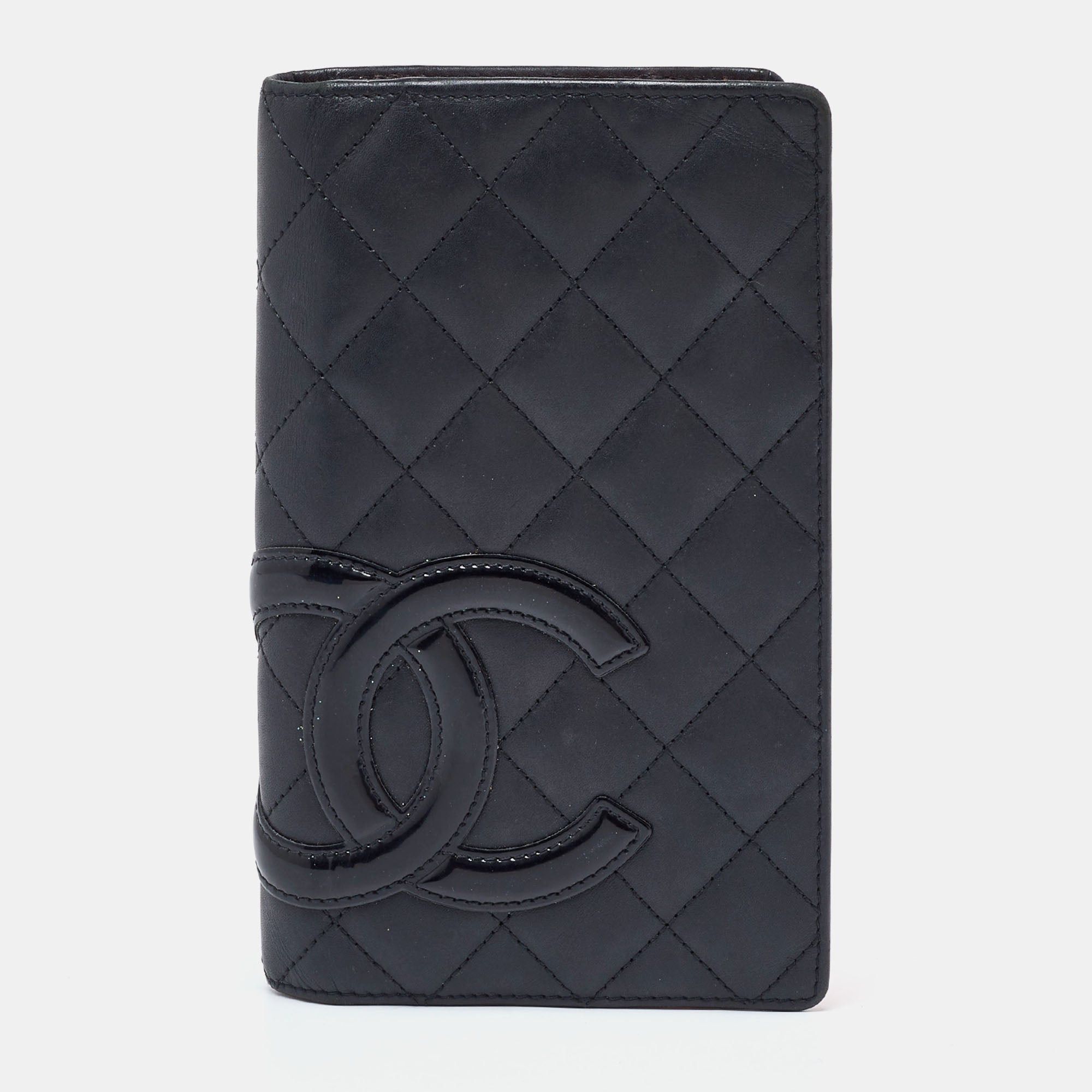 image of Chanel Black Quilted Leather Cambon Ligne Bifold Wallet, Women's