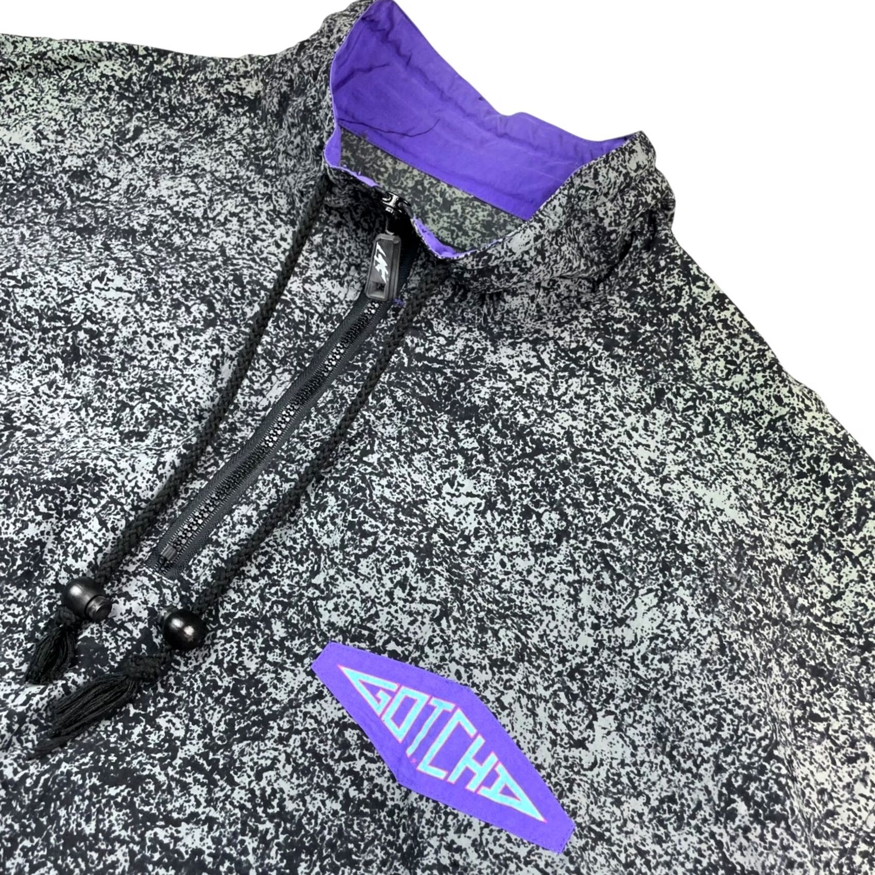 Gotcha VINTAGE Gotcha Windbreaker Jacket 1/4 Zip Pullover Gray Large Mens 100% Nylon Size US L / EU 52-54 / 3 - 2 Thumbnail
