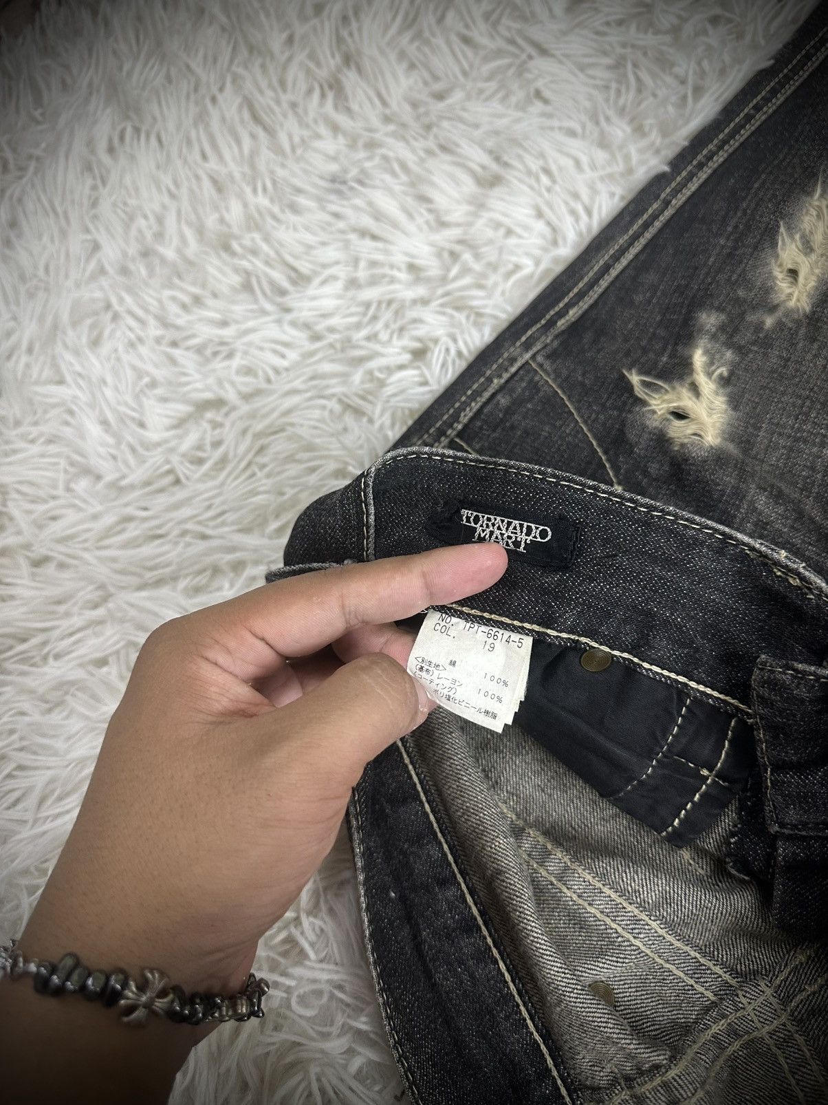 Tornado Mart Rare 2000s Japanese Tornado Mart Snakeskin Flared Denim Size US 32 / EU 48 - 4 Thumbnail