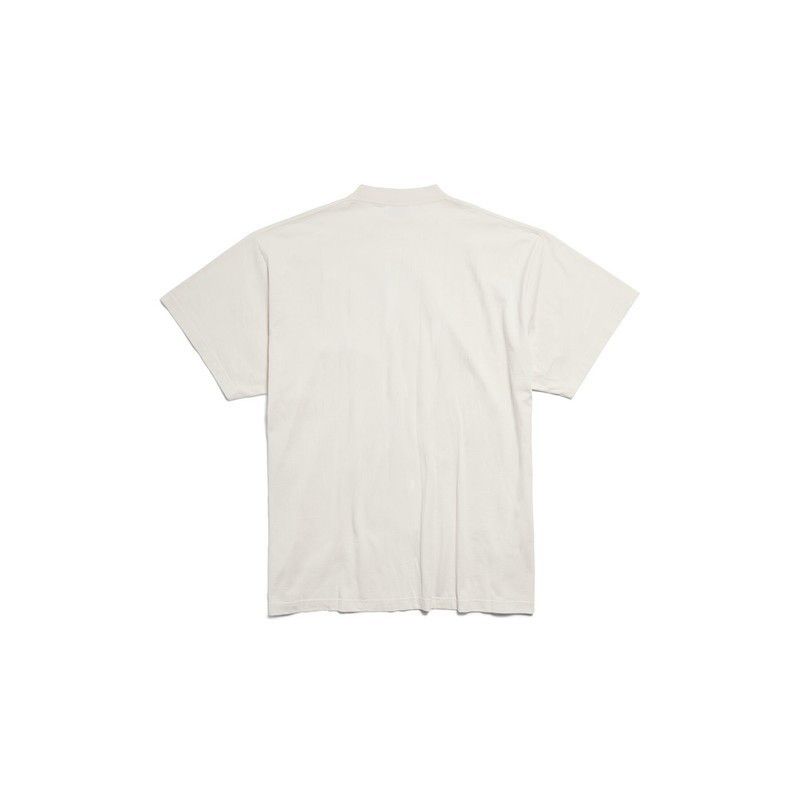 Balenciaga o1w1db11225 Metal BB Stencil T-Shirt Oversized in Ivory Size US S / EU 44-46 / 1 - 2 Thumbnail