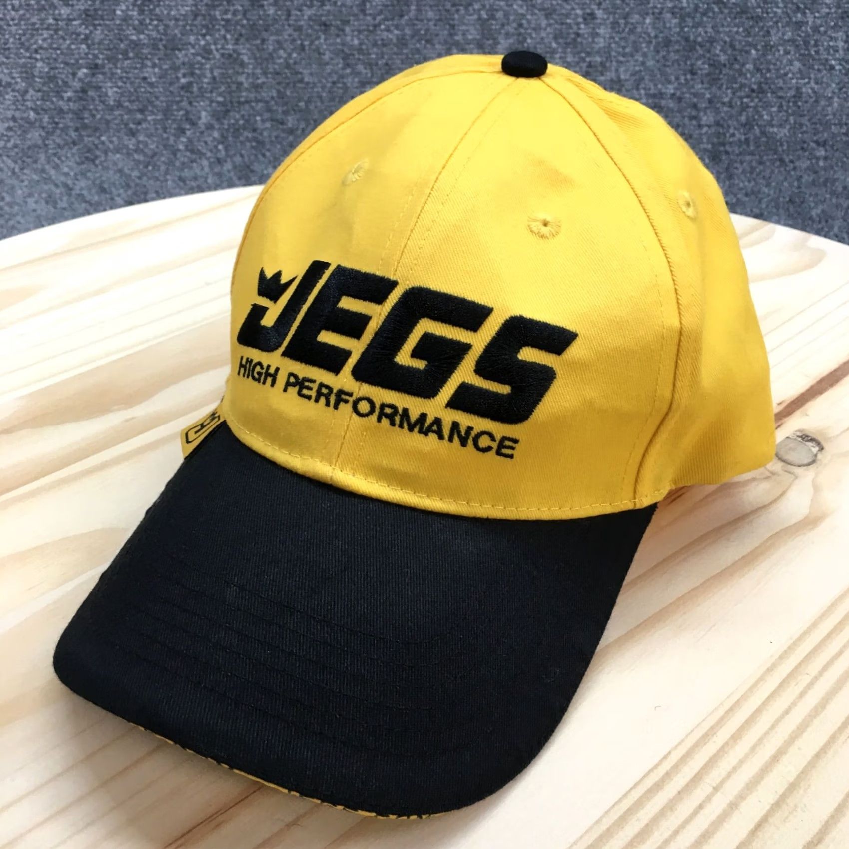 Vintage Jegs Baseball Cap Hat Mens One Size Yellow Black Adjustable Embroidered Basic Size ONE SIZE - 2 Thumbnail