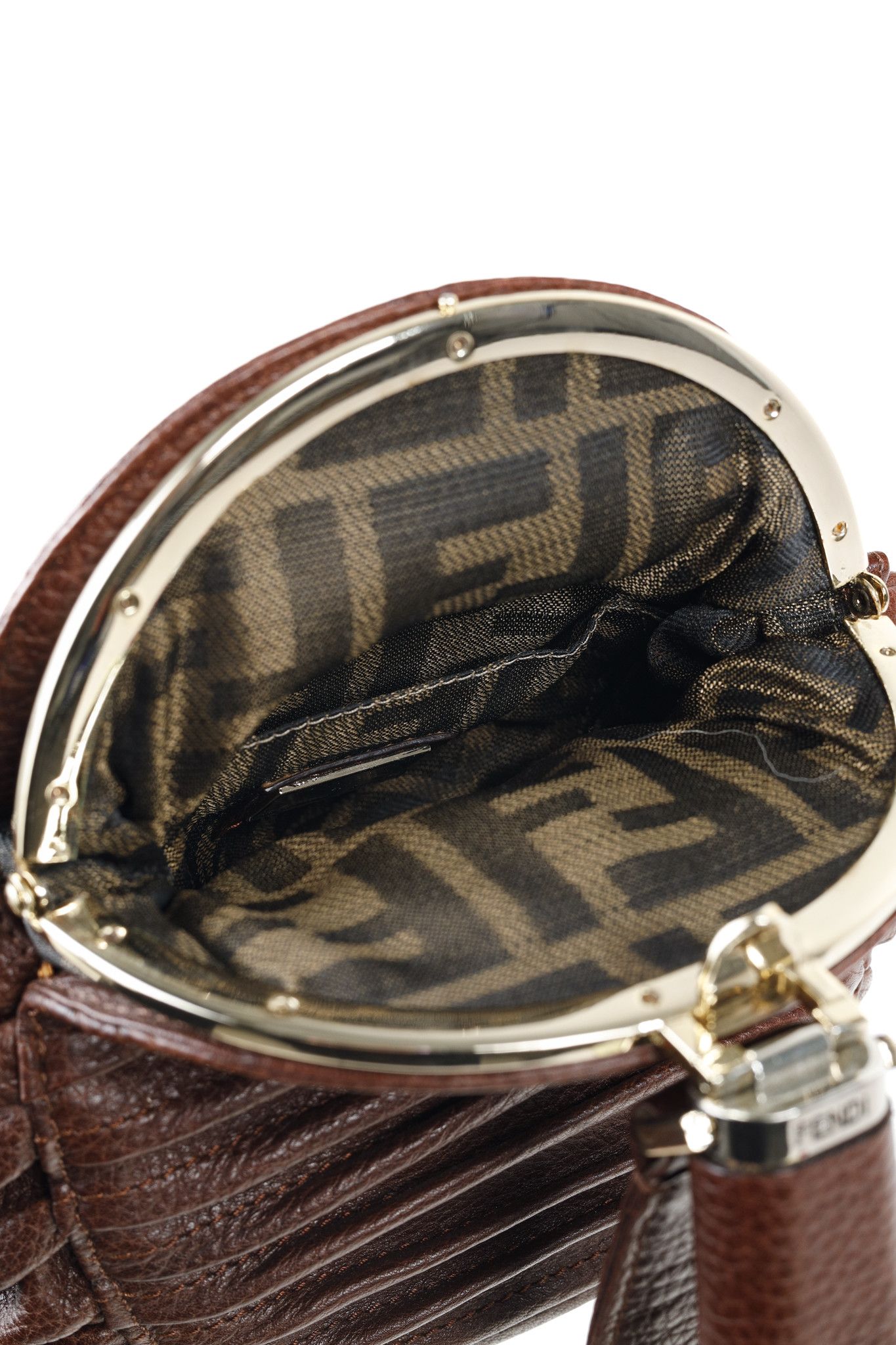 Fendi Fendi Spy SS2005 Runway Brown Leather Pleated Clutch Size ONE SIZE - 10 Thumbnail