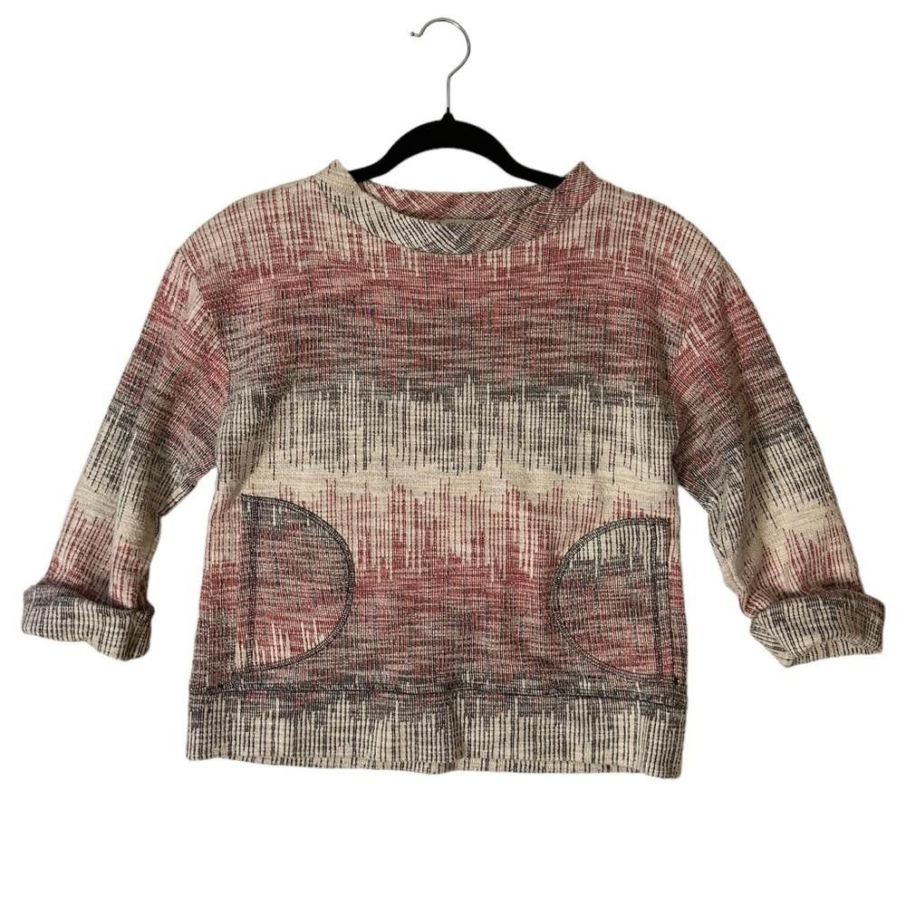 Designer Anthropologie l Postmark Woven Sweatshirt XS Size XS / US 0-2 / IT 36-38 - 2 Thumbnail