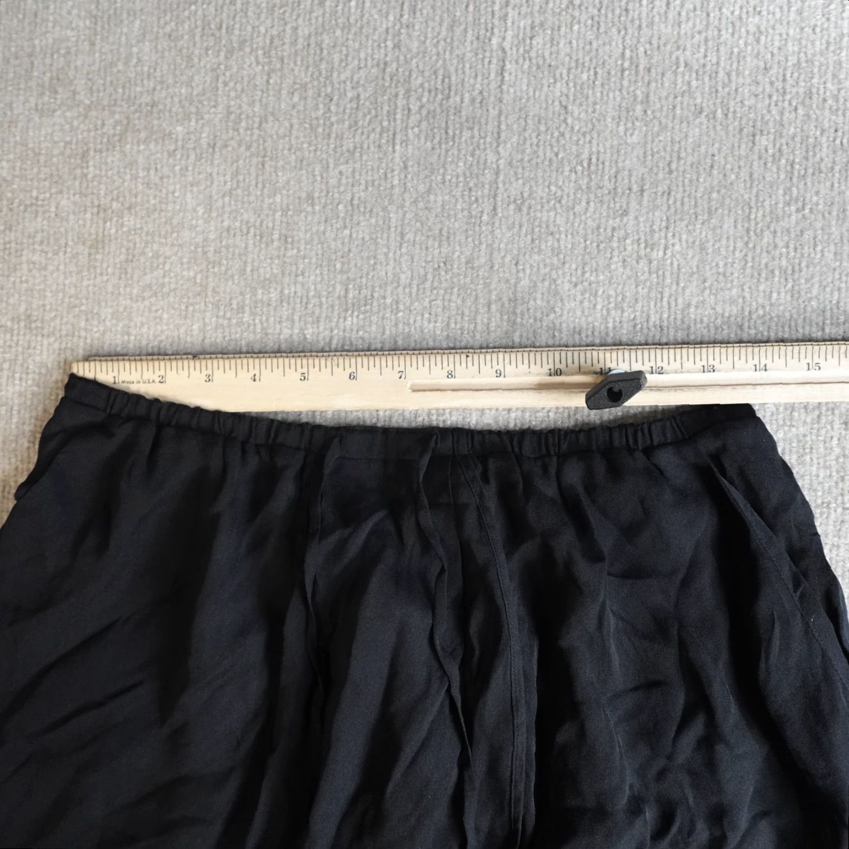 Vintage ALC Womens Skirt Mini Short Black Silk Lined 100% Silk Drawstring Regular M Size 32" / US 10 / IT 46 - 6 Thumbnail