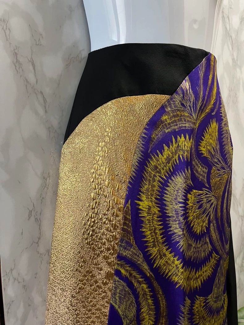 Dries Van Noten Dries Van Noten size:36 Rare yellow and purple patchwork s Size 35" - 4 Thumbnail