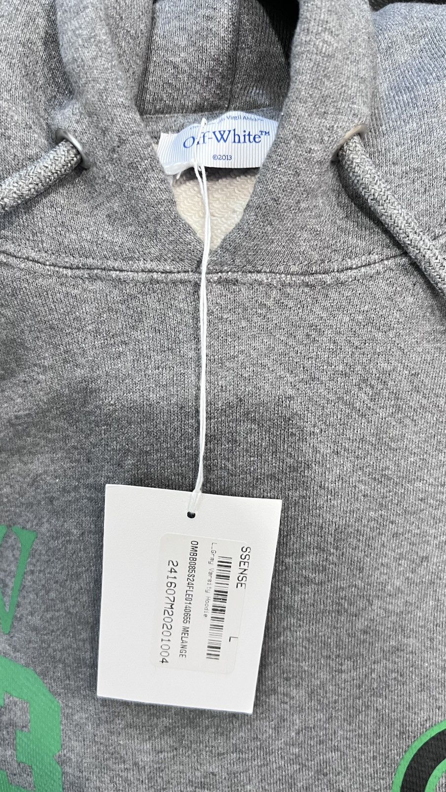Off-White New Gray Varsity Hoodie by Off-White Size Large Size US L / EU 52-54 / 3 - 3 Thumbnail
