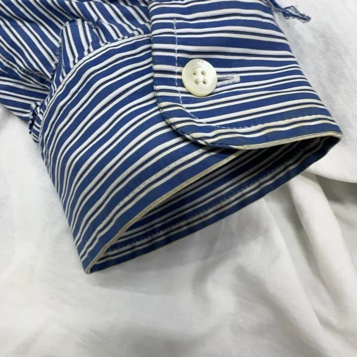 Balenciaga Balenciaga Blue Striped Destruction Shirt 0079-2507 Size S / US 4 / IT 40 - 5 Thumbnail