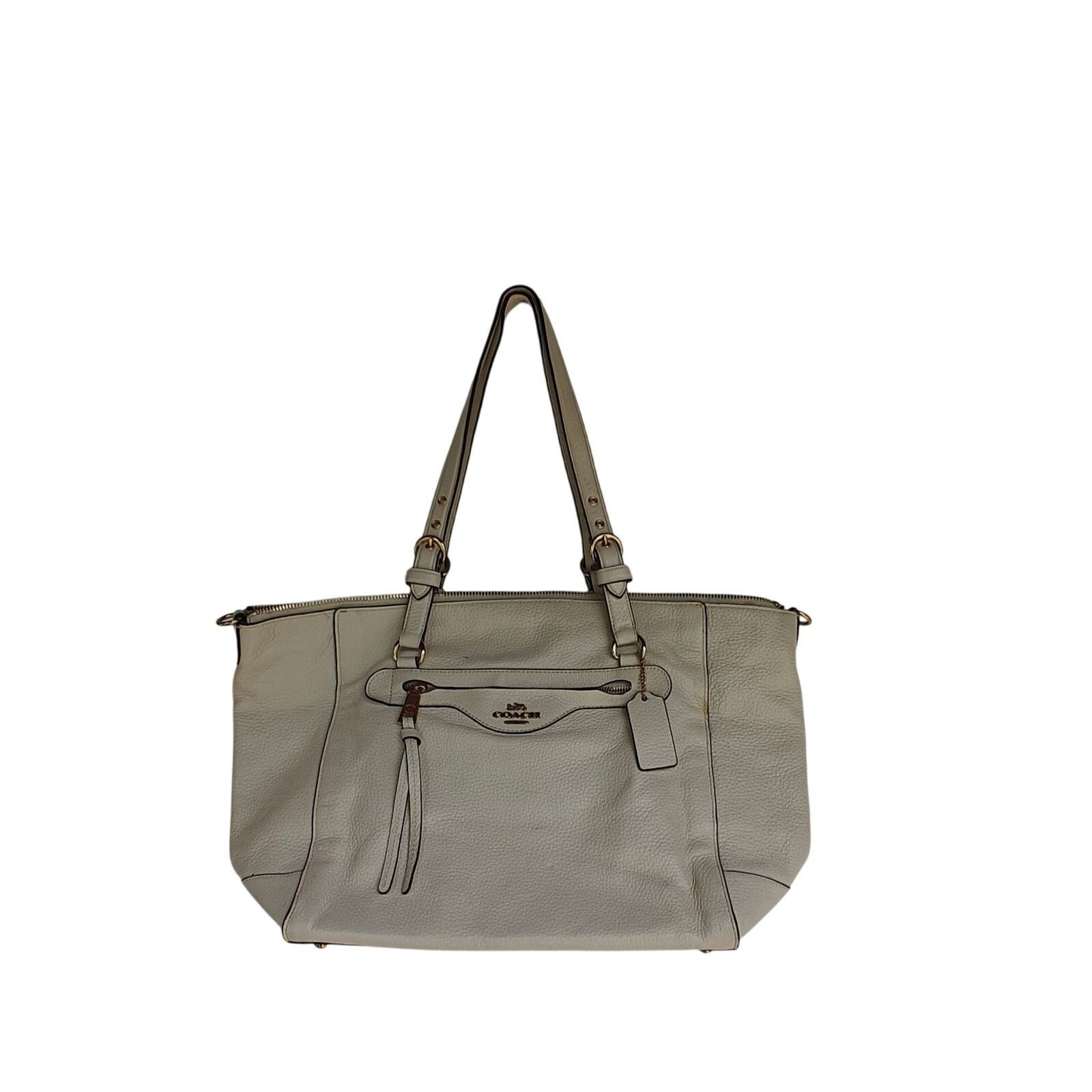 Coach Coach Pebbled Leather Zip-Top Tote –Off-White, Gold Hardware Size ONE SIZE - 2 Thumbnail