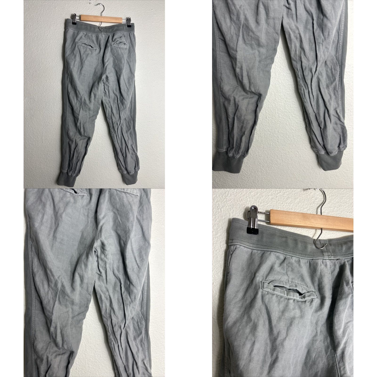 Gap VINTAGE Gap Womens Small Sage Green Linen Blend Ankle Joggers 28x26 Drawstring Size 28" / US 6 / IT 42 - 8 Thumbnail
