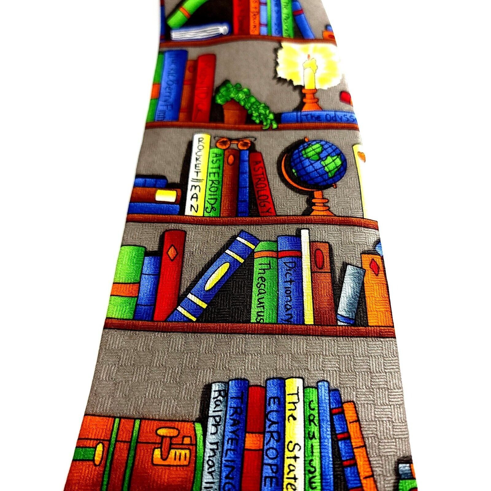 Ralph Marlin Ralph Marlin Books Beige Print Silk Tie Size ONE SIZE - 3 Thumbnail