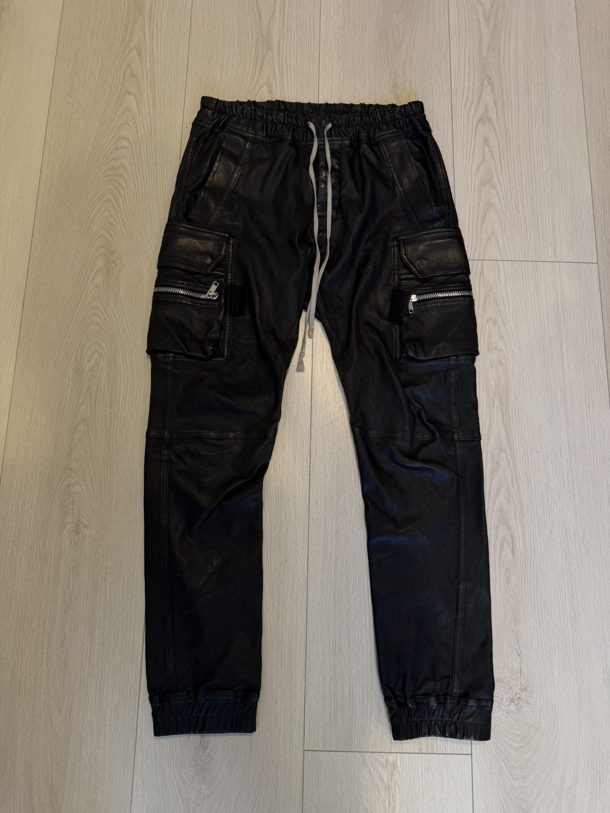 Rick Owens Rick Owens EDFU 2023 Leather Mastodon Joggers Size US 30 / EU 46 - 3 Thumbnail