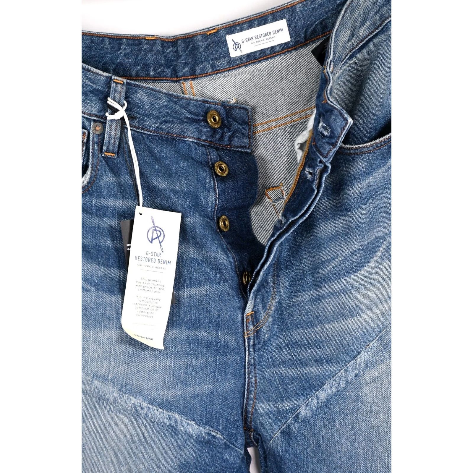 G-Star G-Star RAW Spiraq 3D Relaxed Sato Denim Medium Aged Restored Jeans 32/32 Men Blue Cotton Regular Size-32/32 Mens Size US 32 / EU 48 - 7 Thumbnail