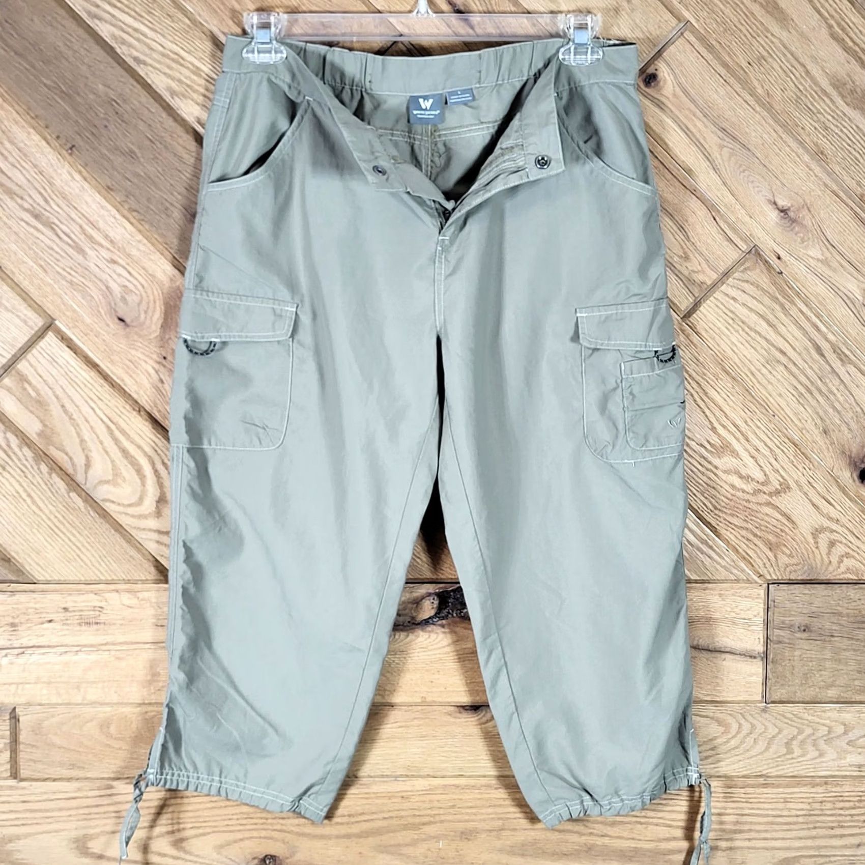 Vintage White Sierra Cargo Capri Pants Womens L Nylon Beige Outdoor Hiking Backpacking Medical Boots? Size 36" / US 14 / IT 50 - 5 Thumbnail
