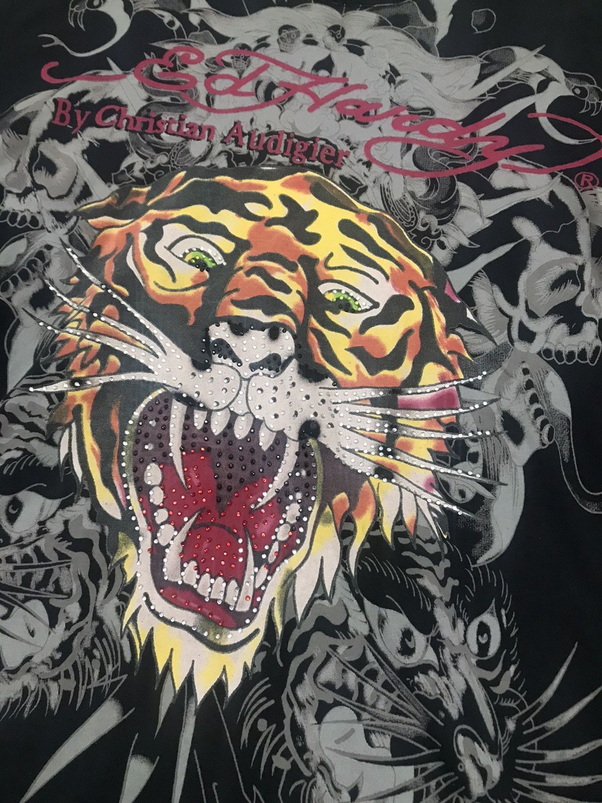 Ed Hardy Crazy🔥🔥 Vtg Y2K Ed Hardy by Christian Audigier Tiger Shirt Size US L / EU 52-54 / 3 - 4 Thumbnail