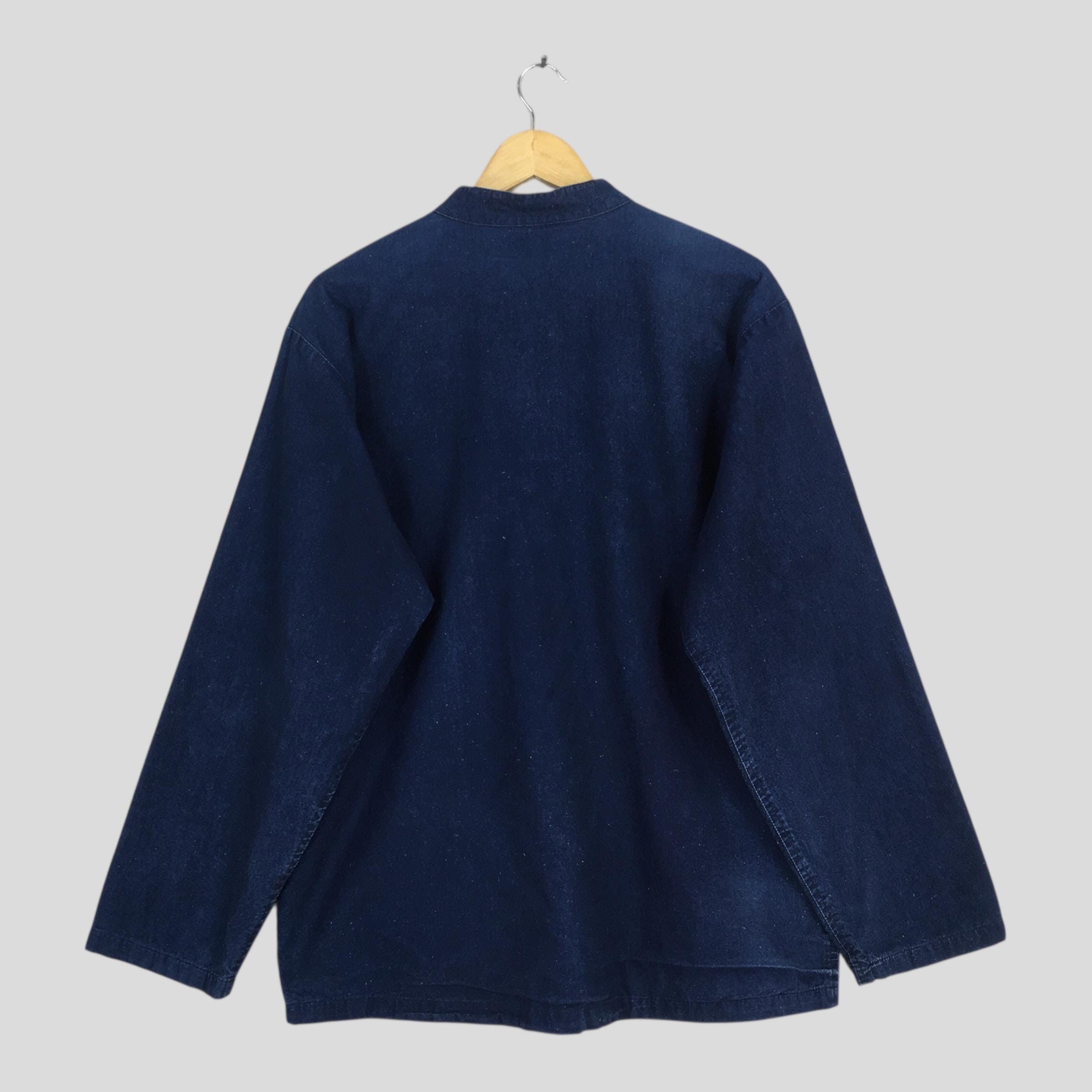 Japanese Brand 90s Gaijin Made Denim Mandarin Indigo Worker Jacket M Size US M / EU 48-50 / 2 - 9 Thumbnail