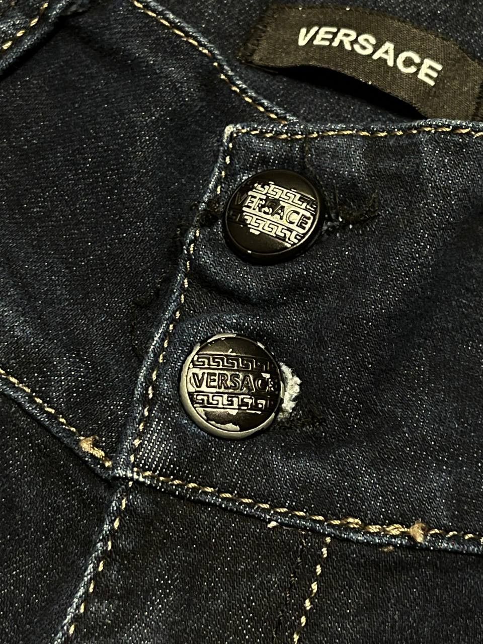 Versace Crazy Flared Versace Jeans Couture Blue Navy Vintage Women`s Size 26" / US 2 / IT 38 - 10 Thumbnail