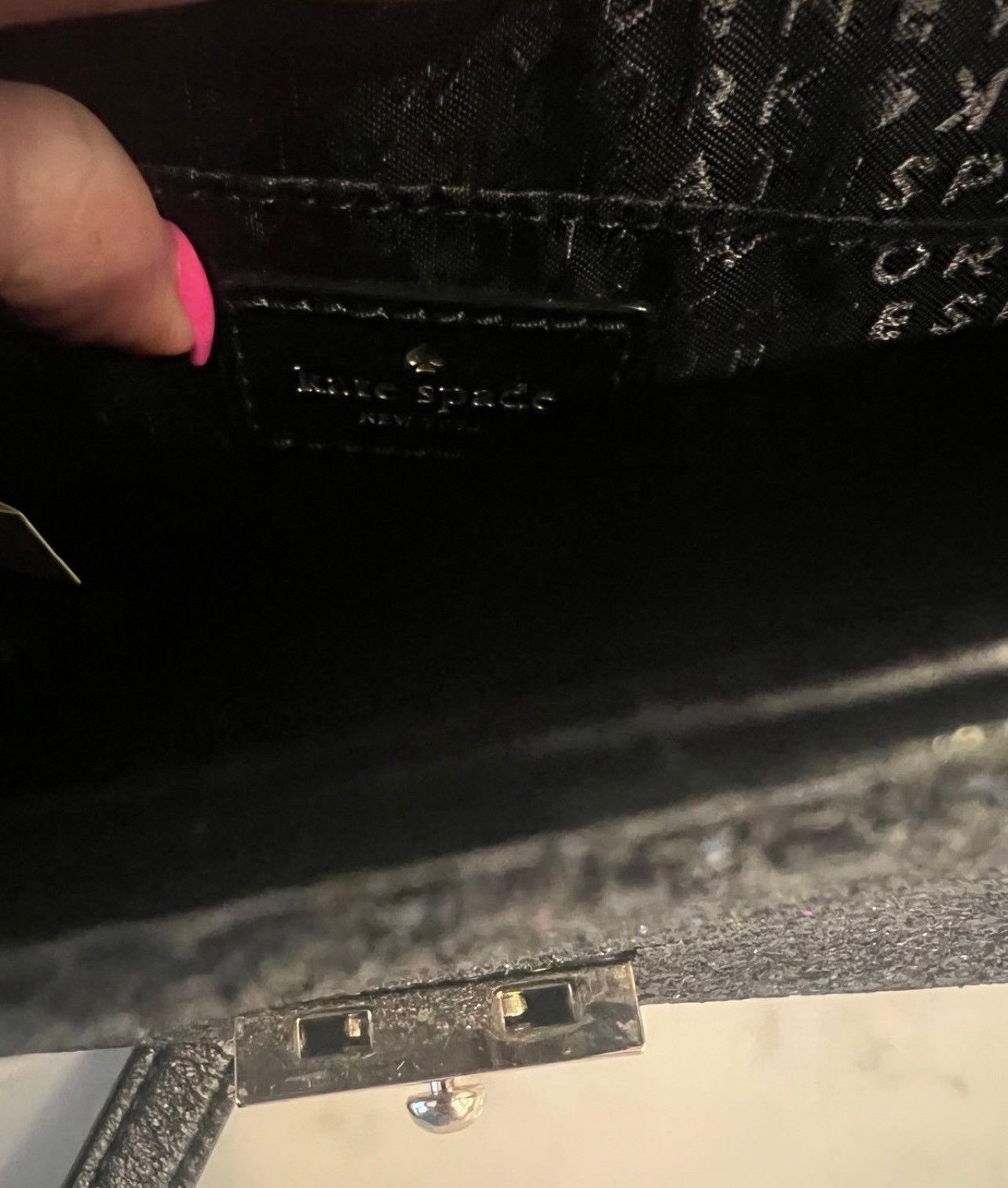 Kate Spade Kate Spade Sunset Lane Eden Black Glitter Crossbody Purse Size ONE SIZE - 3 Thumbnail