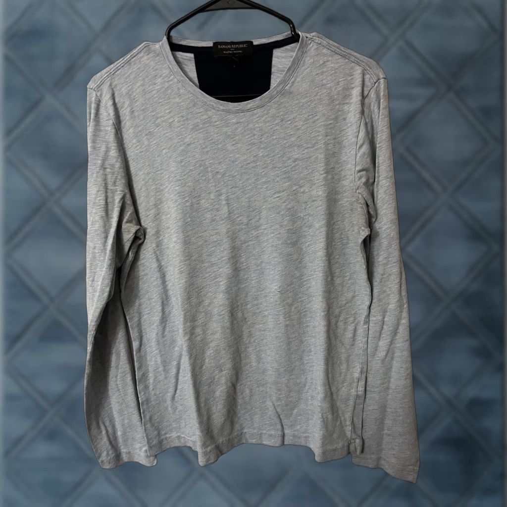 Banana Republic Banana Republic T-Shirt Mens S Blue Space Dye Long Sleeve Moisture Wicking Crew Neck Pullover 27 in Cotton Blend Regular Shirt Size US S / EU 44-46 / 1 - 1 Thumbnail