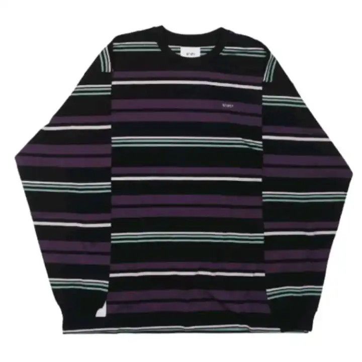 WTAPS Black Striped Casual T-shirt 0079