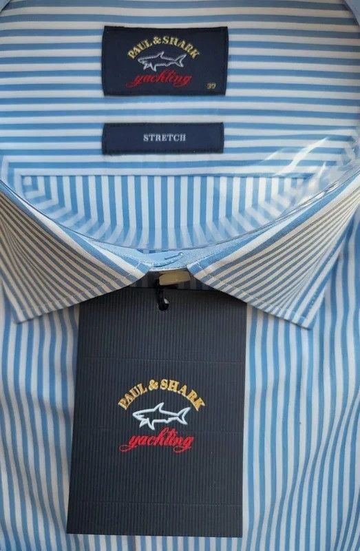 Paul & Shark RRP320€ PAUL&SHARK sz M Stretch Shirts Long Sleeves Striped Size US M / EU 48-50 / 2 - 4 Thumbnail