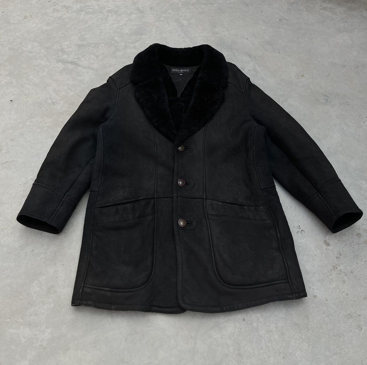 Saint Laurent Paris RARE VINTAGE 🔥YVES SAINT LAURENT SHEARLING SUEDE JACKET Size US M / EU 48-50 / 2 - 2 Thumbnail