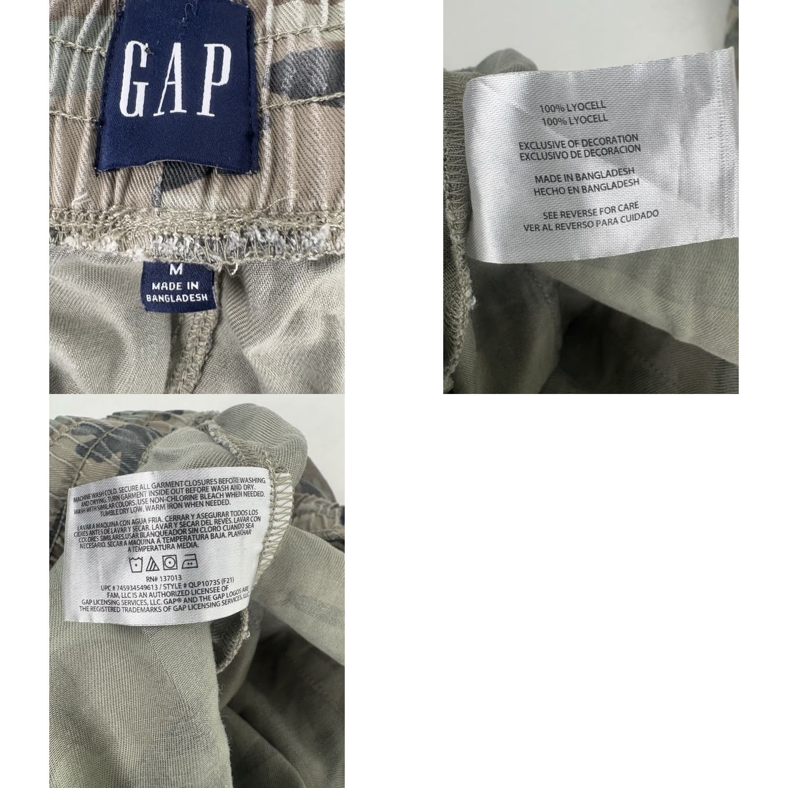Gap Vintage Gap Camouflage Joggers Women’s Size M Twill Drawstring Waist Tapered Leg Casual Pants Size 32" / US 10 / IT 46 - 8 Thumbnail