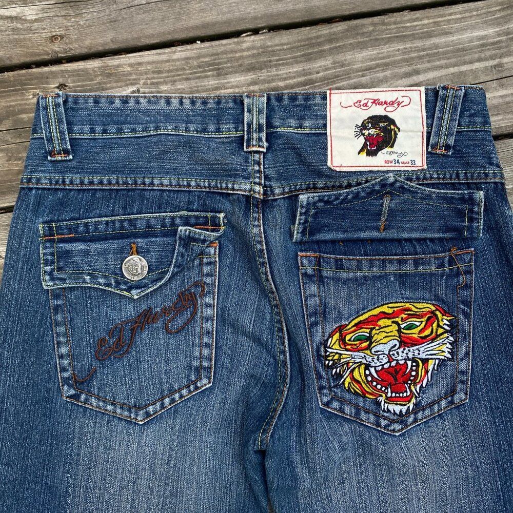 Ed Hardy Vintage Ed Hardy Embroidered Jeans By Christian Audigier Vi Size US 34 / EU 50 - 5 Thumbnail