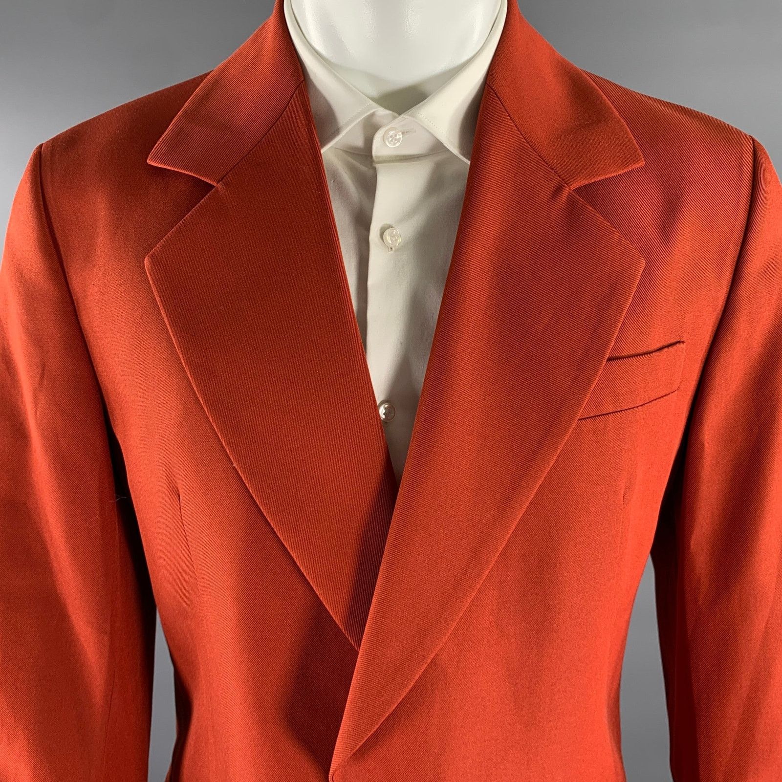 Acne Studios ACNE STUDIOS 38 Red Brick Polyester Notch Lapel Sport Coat Size 38R - 2 Thumbnail