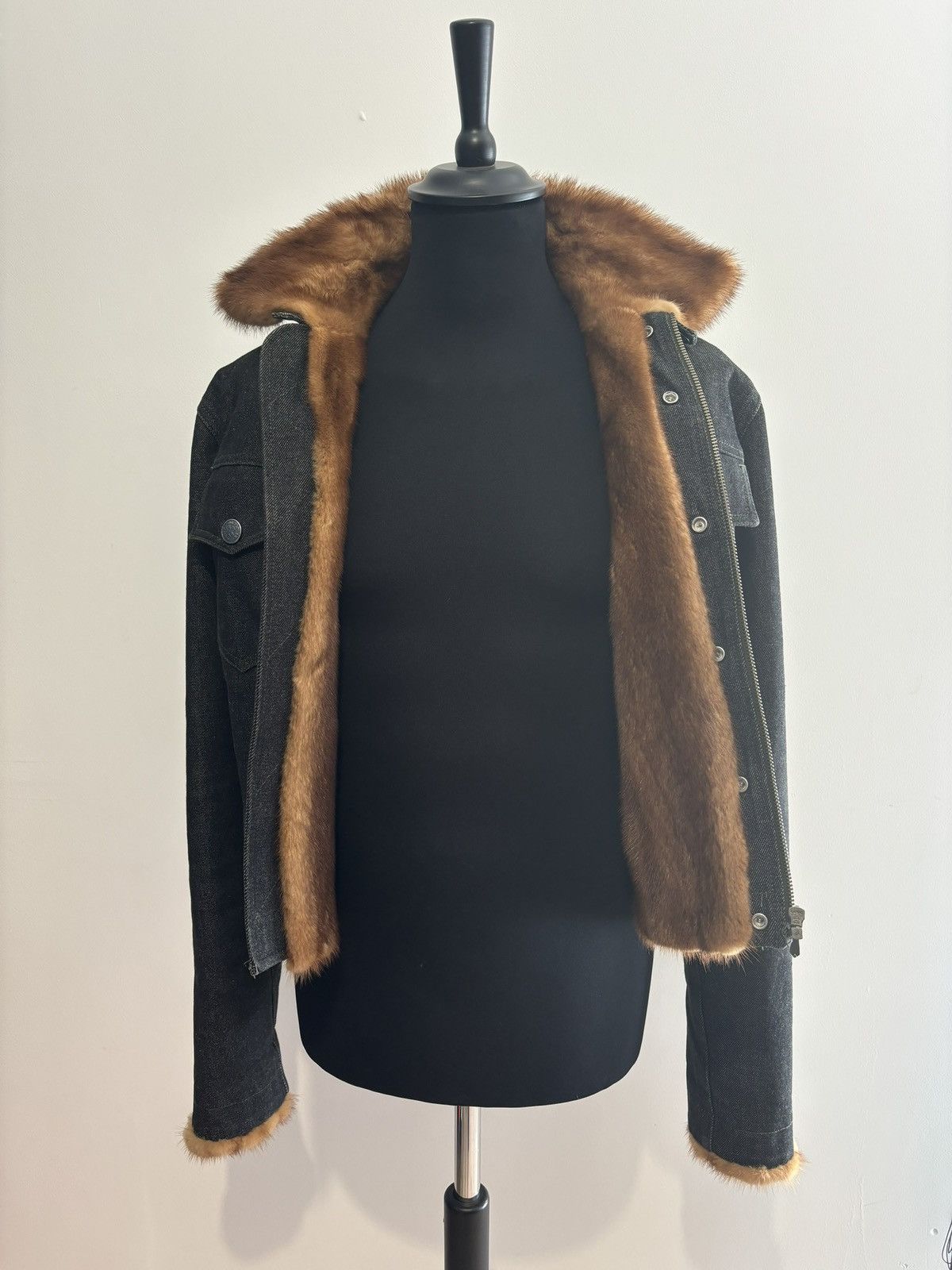 Jean Paul Gaultier Jean Paul Gaultier Cognac mink and denim jacket Size S / US 4 / IT 40 - 8 Thumbnail