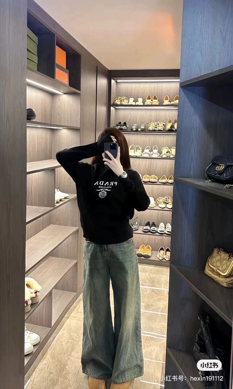 Prada Prada Black big logo sweatshirt Size US XXL / EU 58 / 5 - 7 Thumbnail