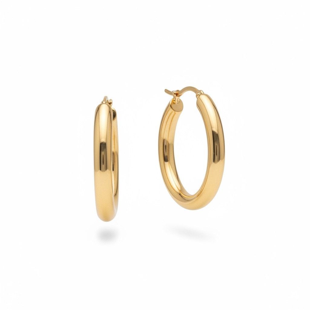 Other And Now This 18K Gold Over Brass Hoop Earrings Size ONE SIZE - 1 Thumbnail