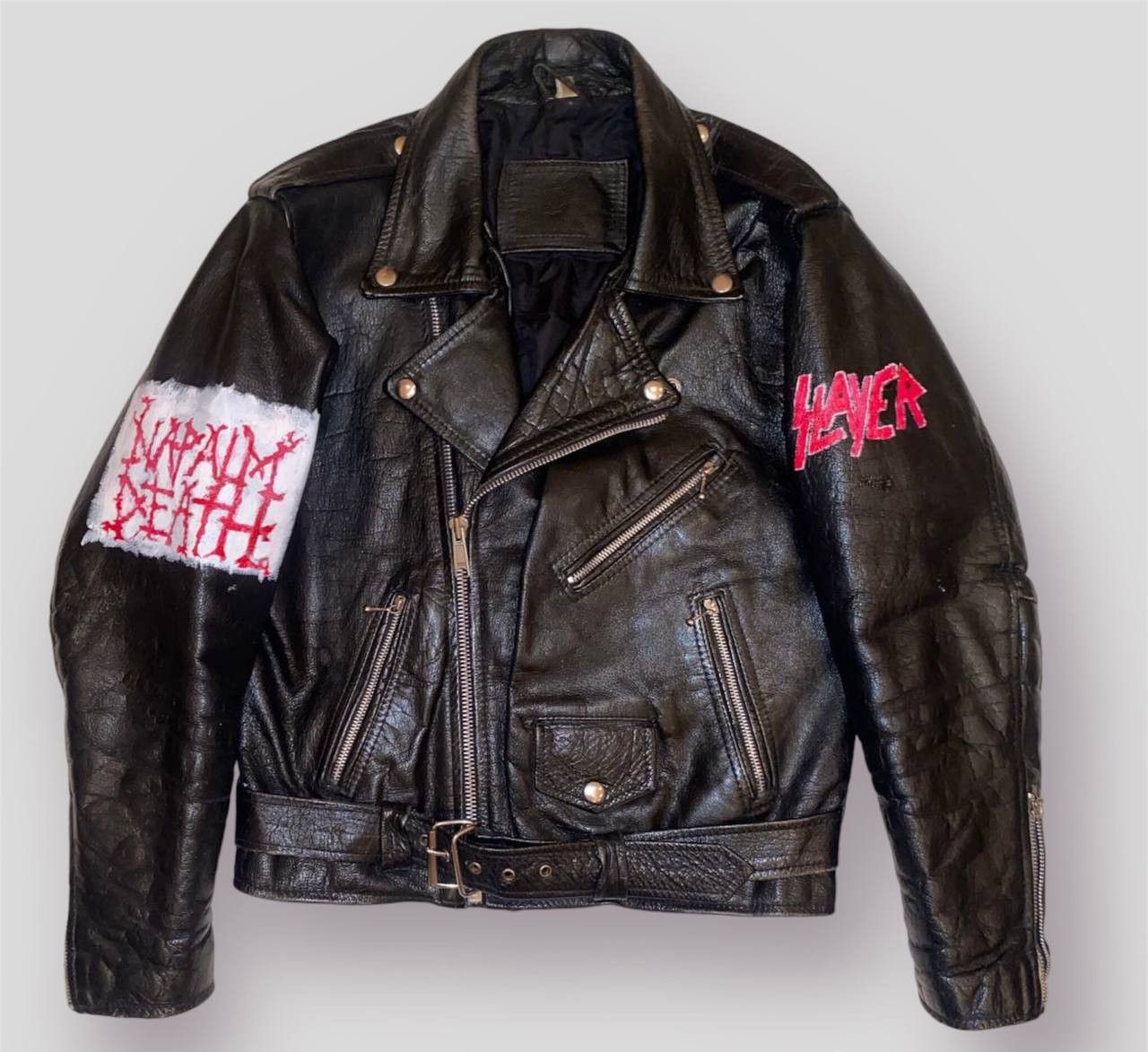 Leather Jacket Very Rare Vintage True Metal Customised Vintage 80s Leather Biker Jacket Grailed