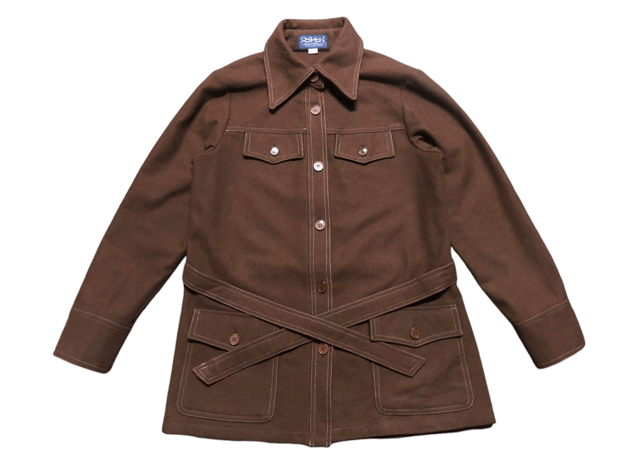 Japanese Brand × Vintage Vintage 70s Aspen Wool blend Belted Jacket brown Size M / US 6-8 / IT 42-44 - 1 Thumbnail