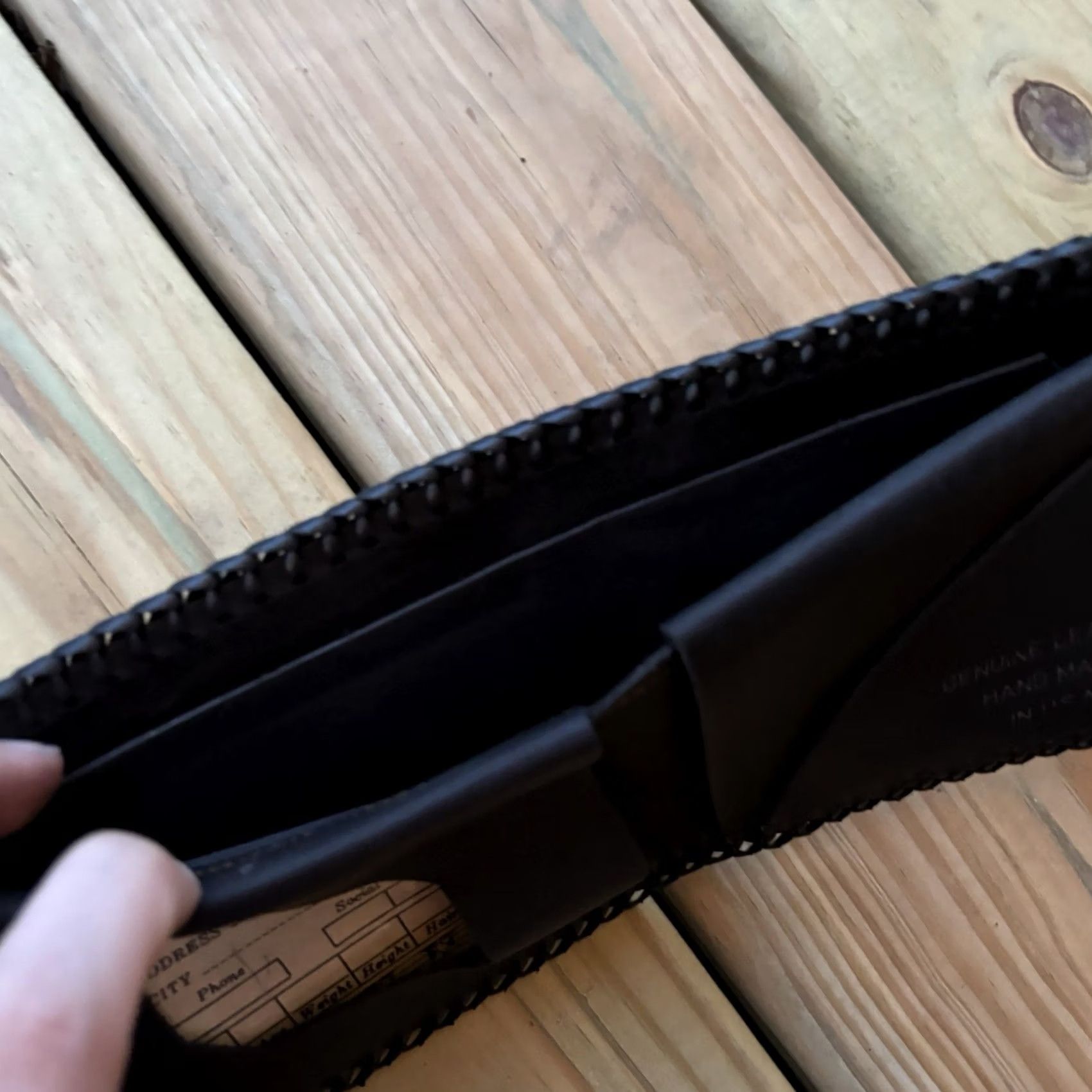 Vintage VINTAGE Fisherman Leather Wallet Bass Hand Tooled Bi-fold Whipstitch USA Made Size ONE SIZE - 6 Thumbnail