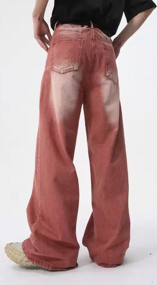 Japanese Brand Retro straight leg wide leg high street jeans Size US 33 - 9 Thumbnail