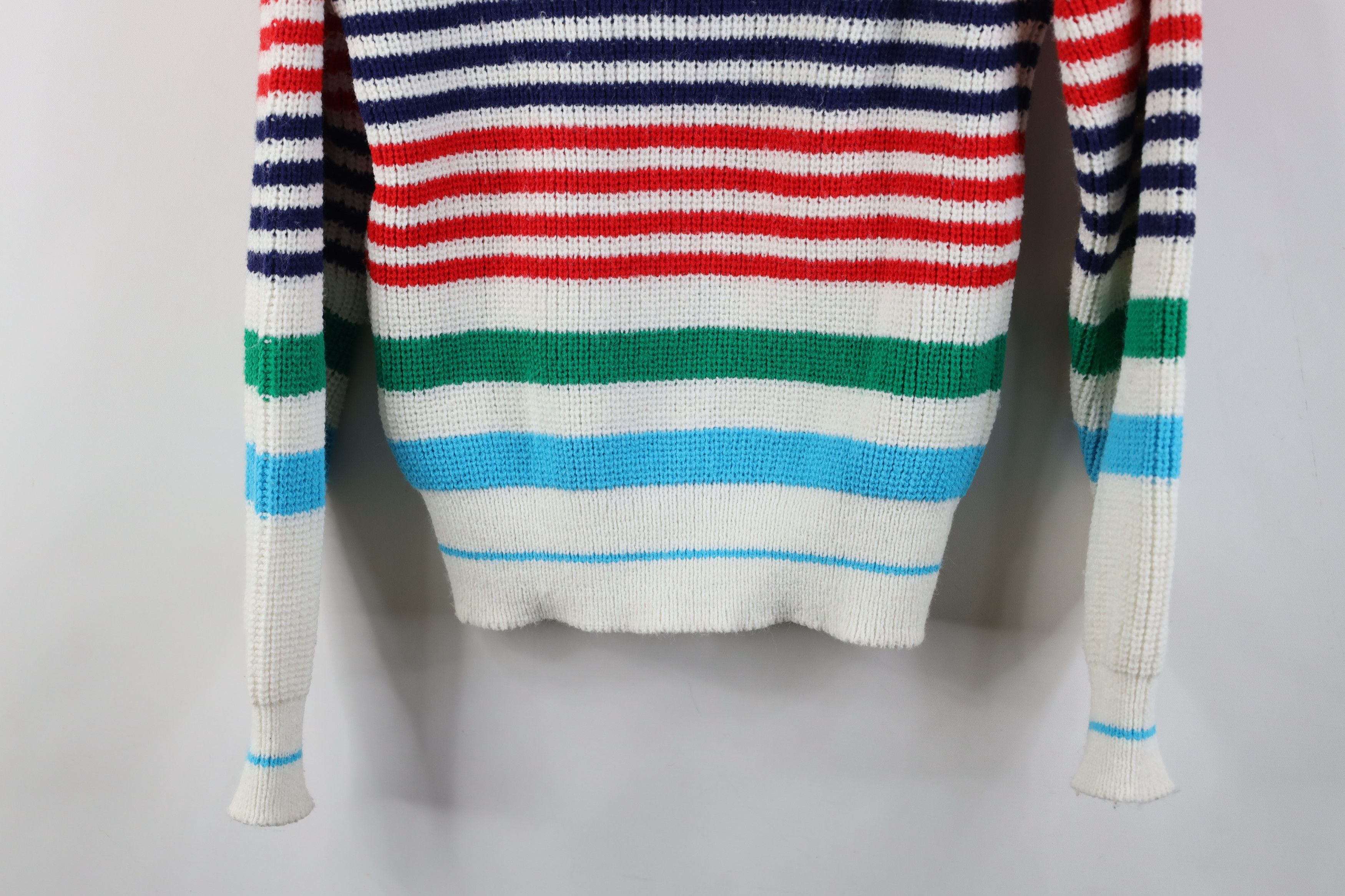 Vintage Vintage 70s Streetwear Block Ribbed Knit V-Neck Sweater Size M / US 6-8 / IT 42-44 - 10 Thumbnail