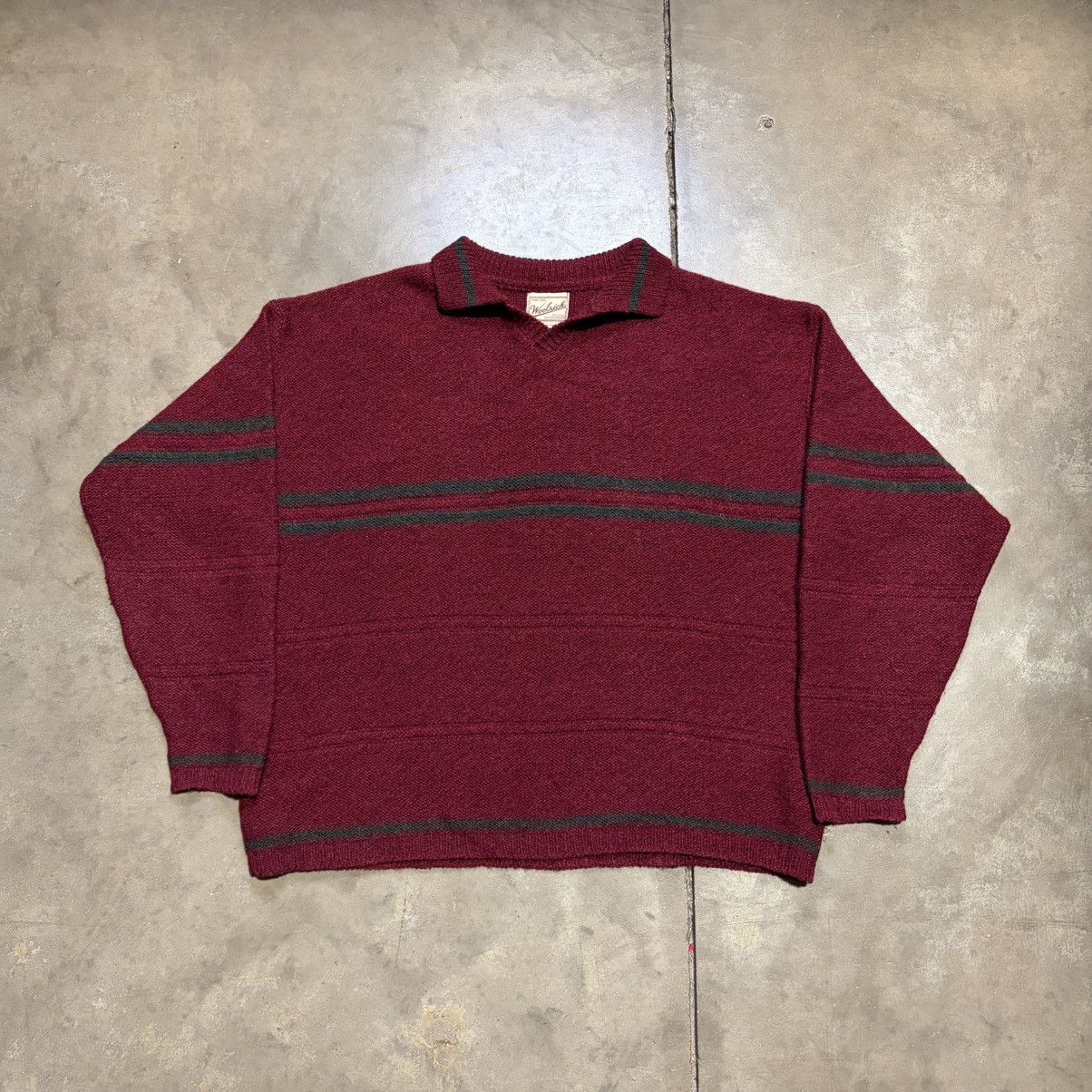 Woolrich Woolen Mills Vintage Woolrich Wool Sweater Striped Collared Fisherman 90s Size US XL / EU 56 / 4 - 1 Thumbnail