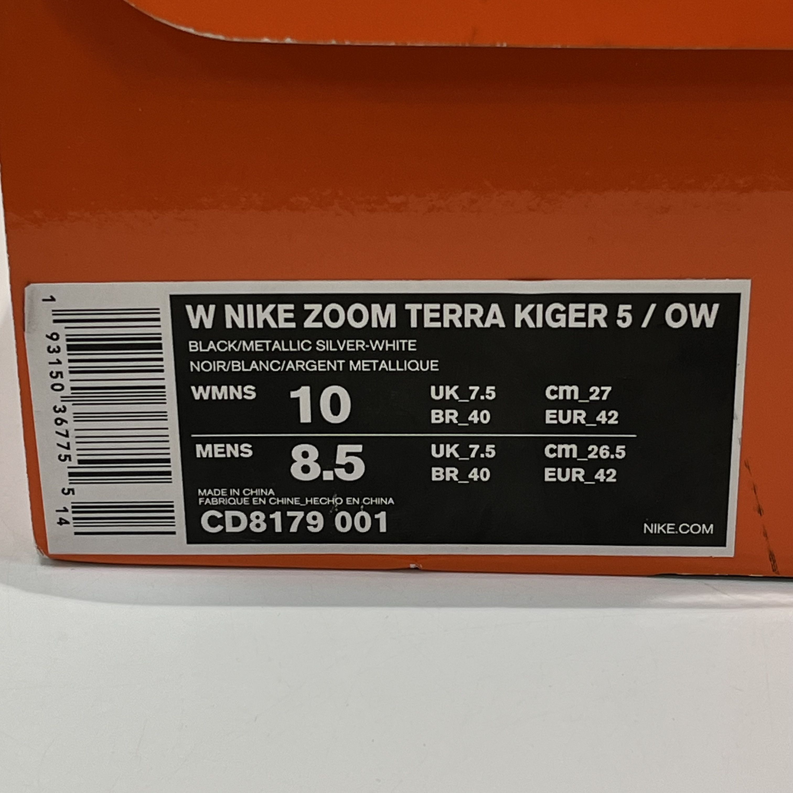 Nike × Off-White Nike Zoom Terra Kiger 5 x Off-White Black (W) Size US 10 / IT 40 - 18 Thumbnail