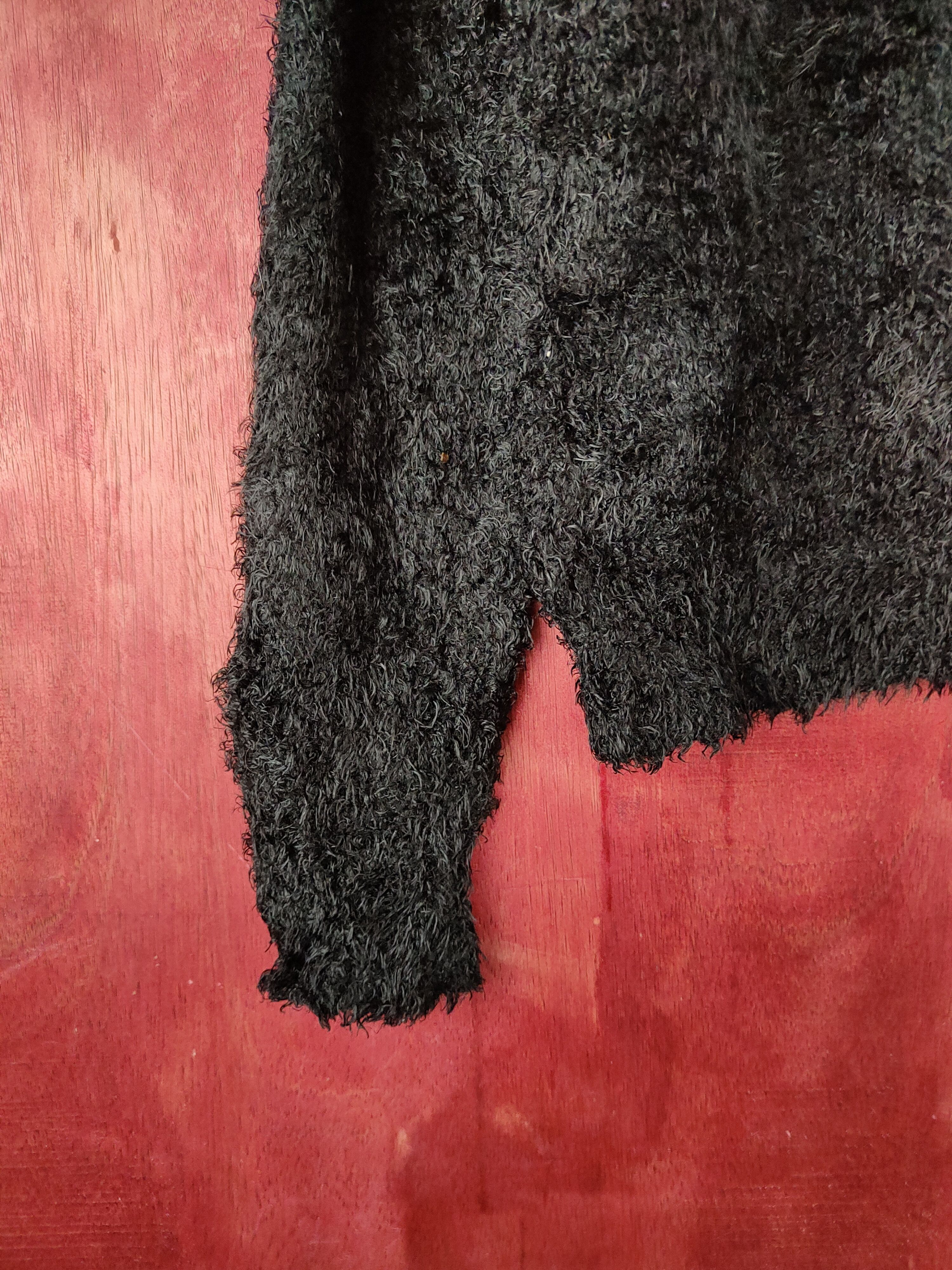 GU × Homespun Knitwear × Japanese Brand GU Black Shag Shaggy Fur Mohair Knitwear #S2189 Size XL / US 12-14 / IT 48-50 - 4 Thumbnail