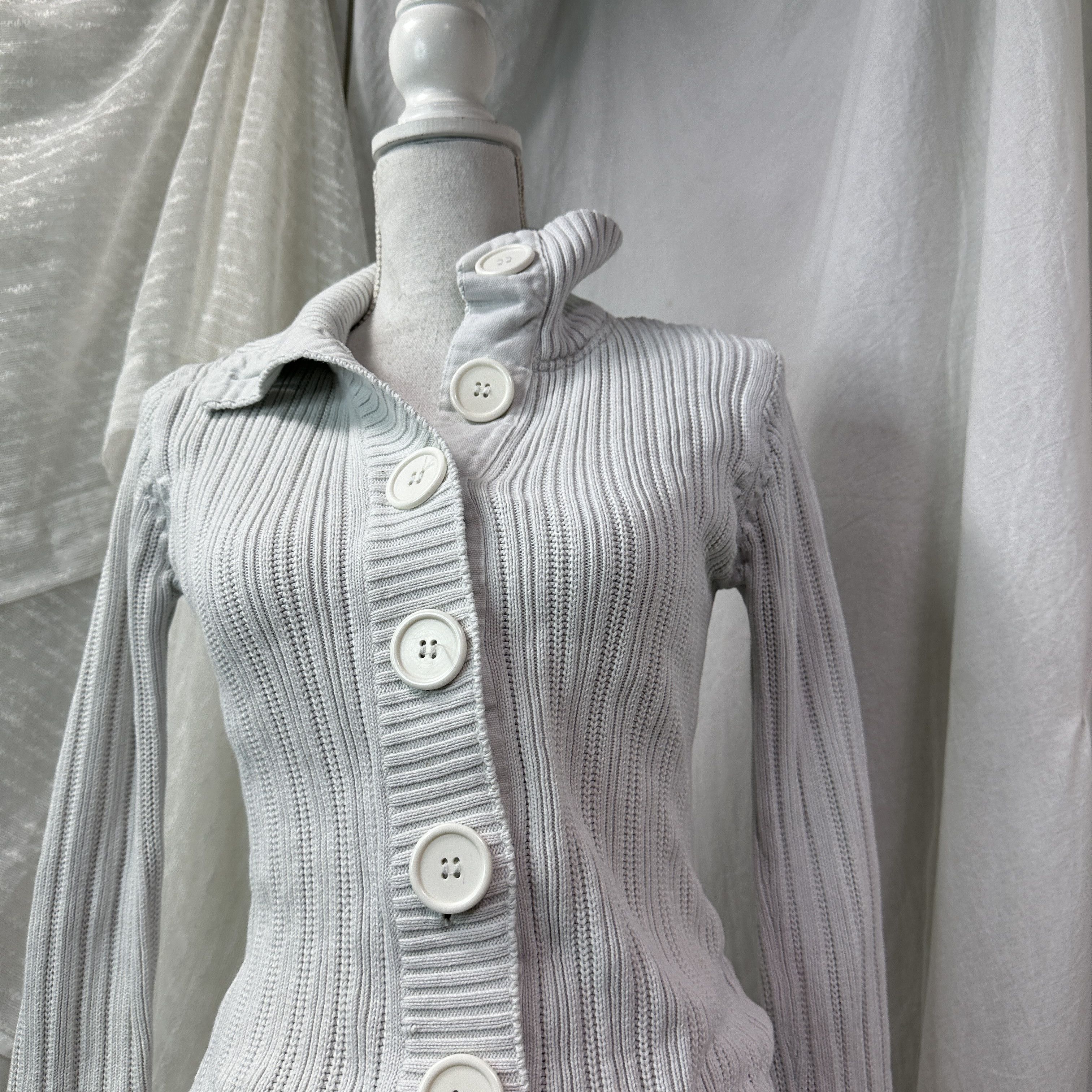 Vintage Vintage Avant Garde Cottage Ribbed Button Up Sweater Y2K Size S / US 4 / IT 40 - 6 Thumbnail
