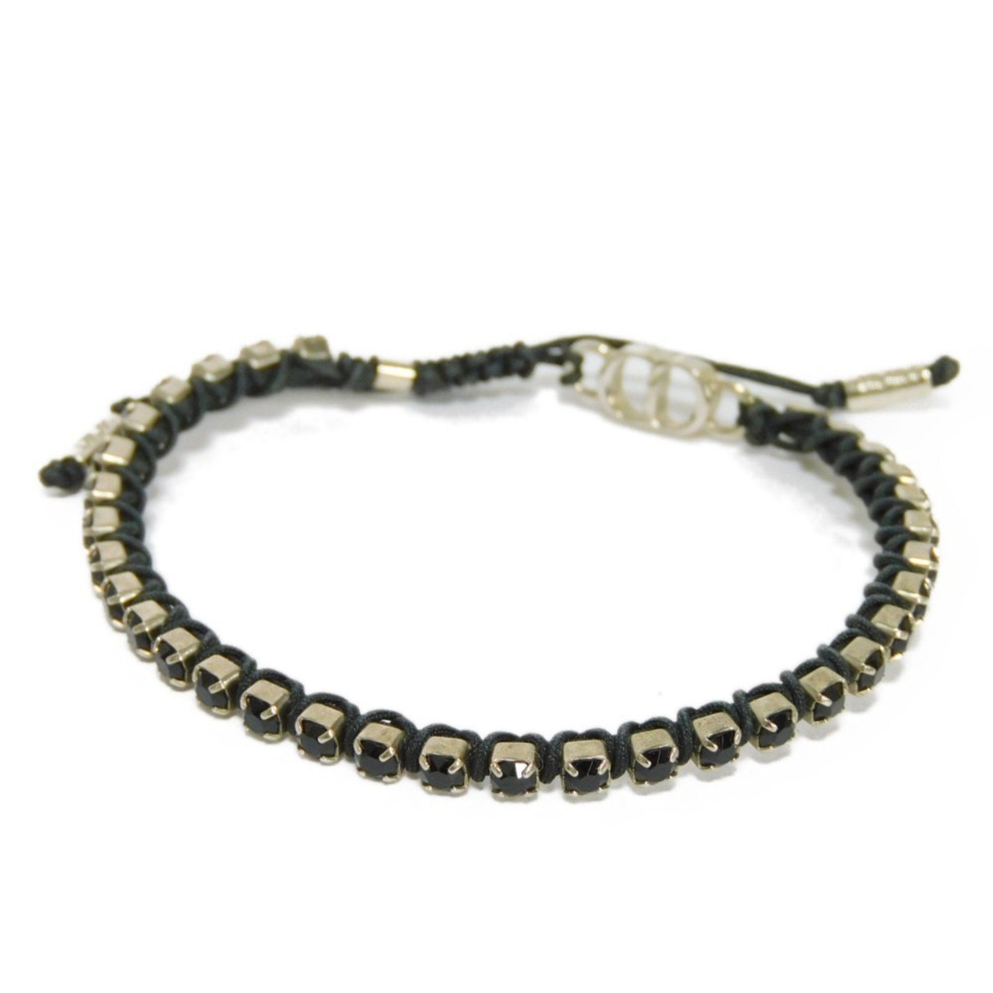 image of Christian Dior Dior Bracelet Technical Rope Crystal Rhinestone Cd Logo Black Ladies Accessories Jew