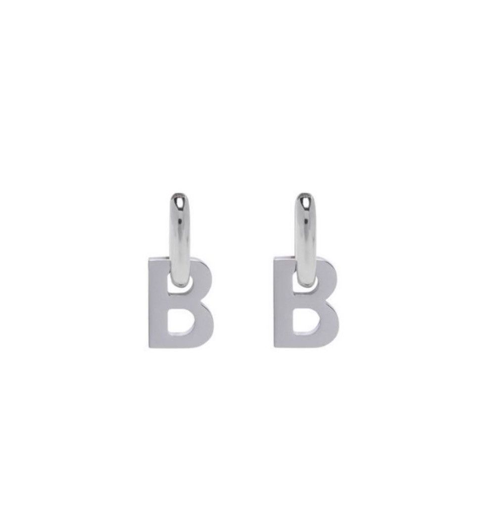 Balenciaga B Chain Silver XL Earrings Size ONE SIZE - 1 Thumbnail