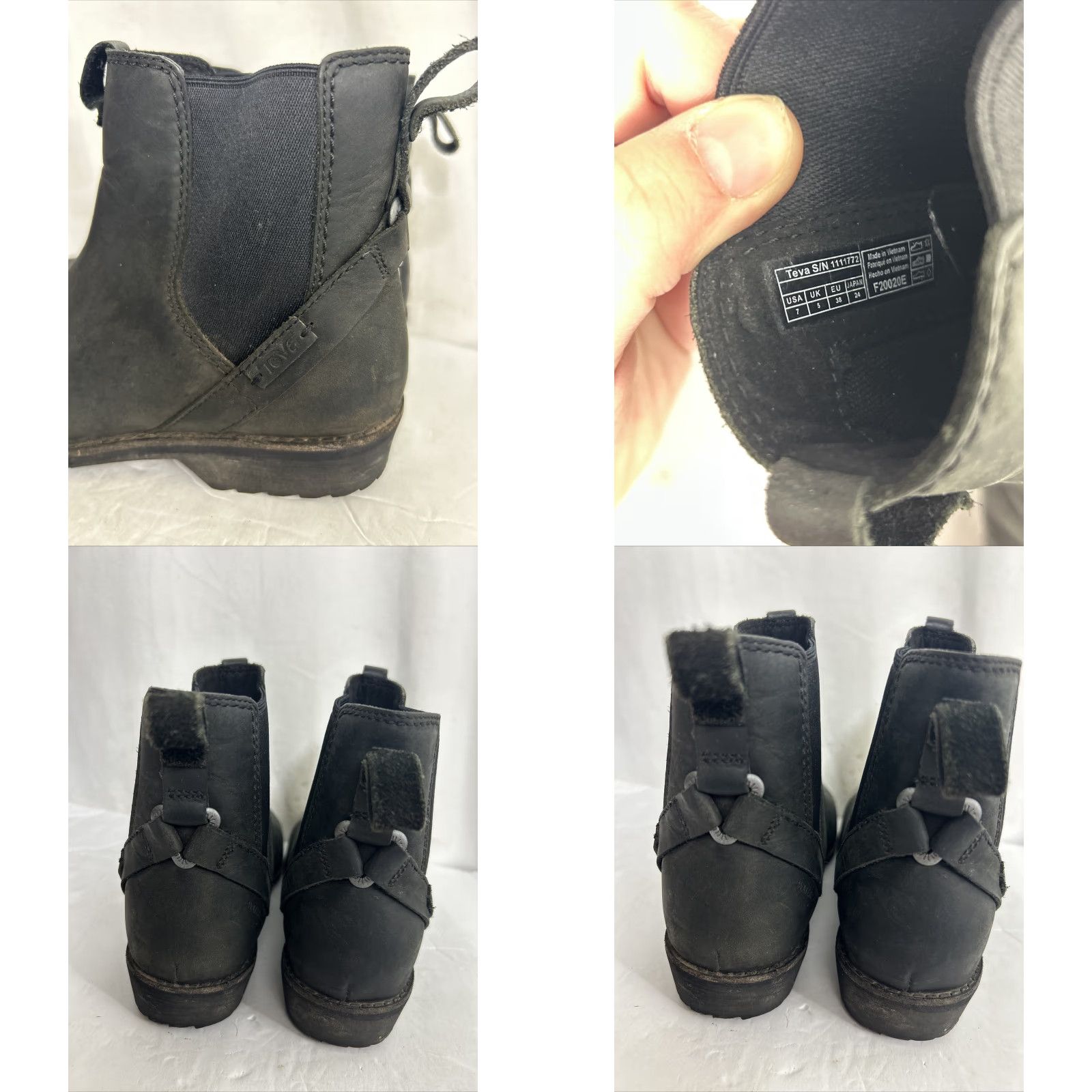 Teva TEVA Chelsea Waterproof Booties Women's 7 Black Round Toe Slip On Ankle Bootie Size US 7 / IT 37 - 9 Thumbnail