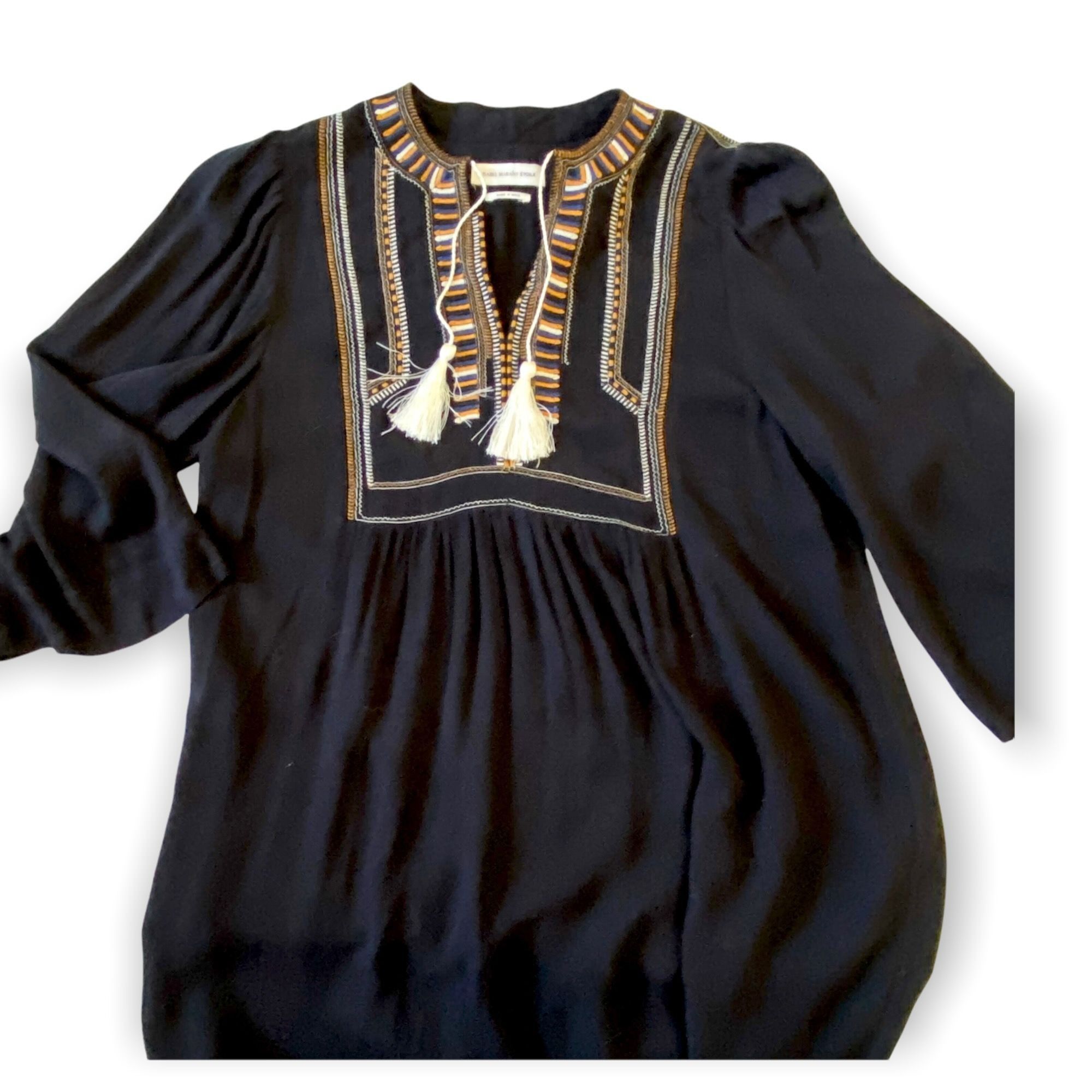 Isabel Marant Etoile ISABEL MARANT ETOILE Black Clara Dress with Embroideries and Size XS / US 0-2 / IT 36-38 - 5 Thumbnail