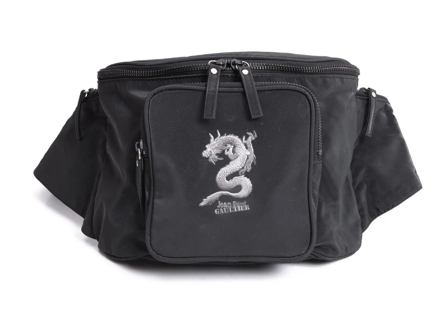 Jean Paul Gaultier Embossed Dragon Waist Bag in Black Size ONE SIZE - 2 Thumbnail